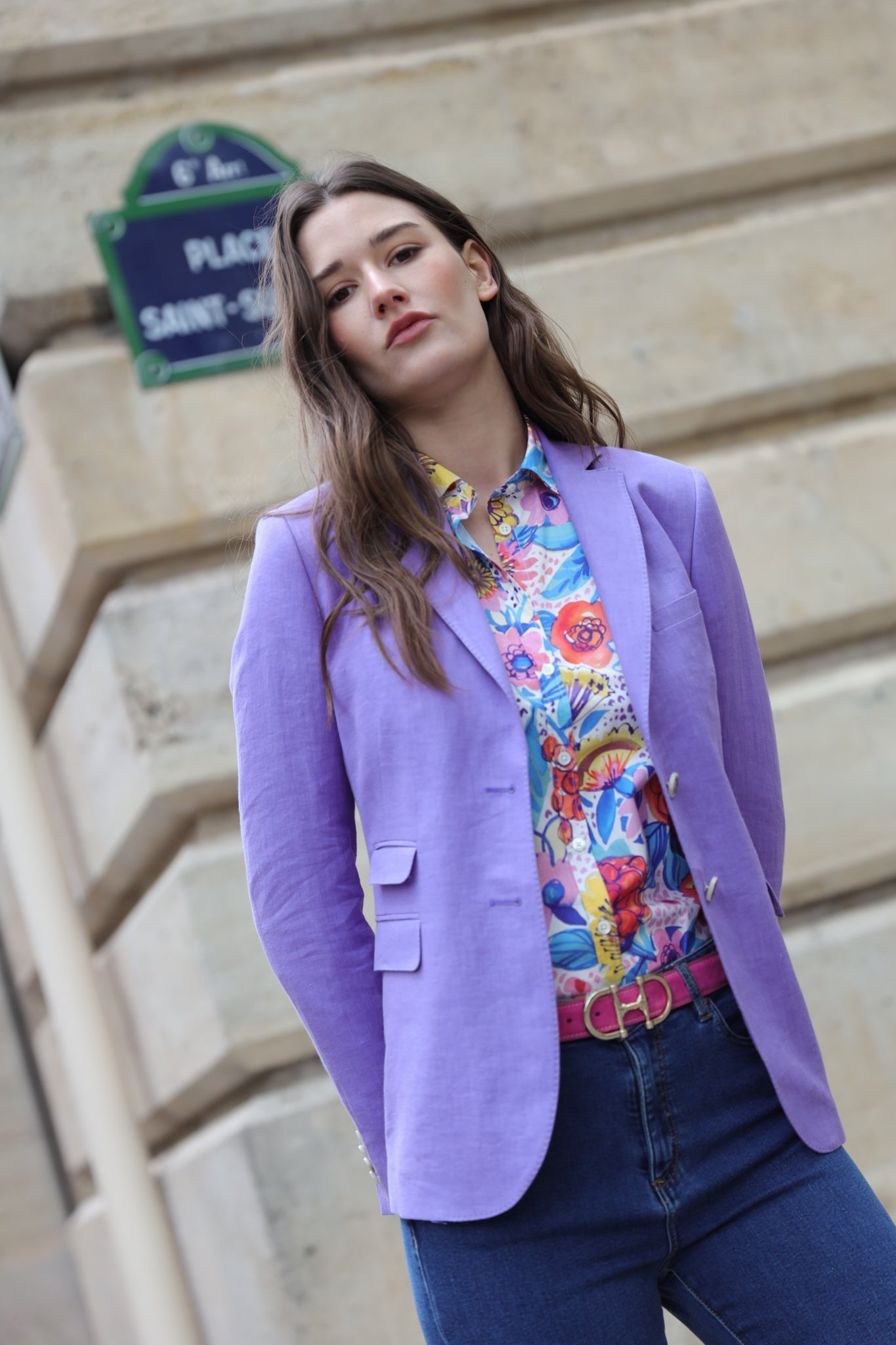 Veste Vesnove en lin - Parme-VESTE BLAZER FEMME-Curling-Paris