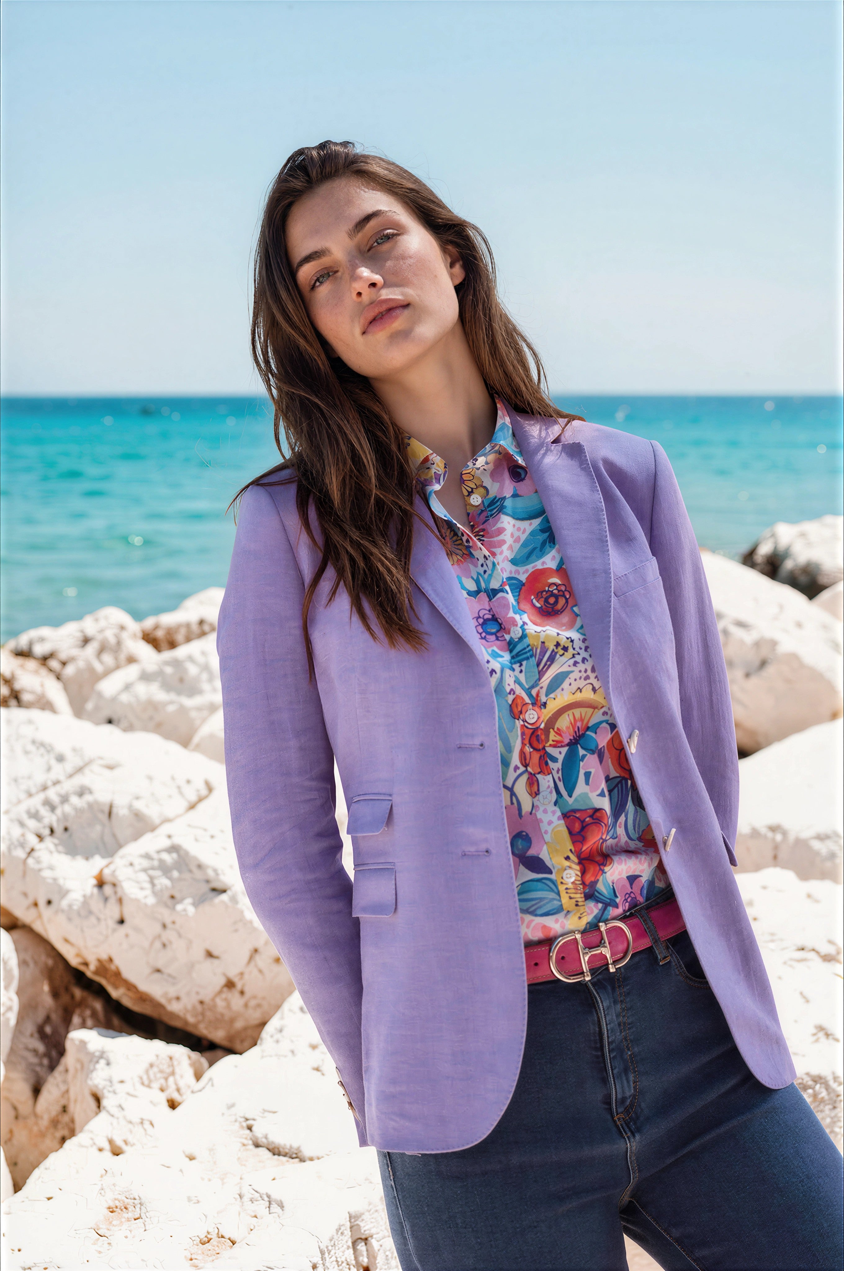 Veste Vesnove en lin - Parme-VESTE BLAZER FEMME-Curling-Paris