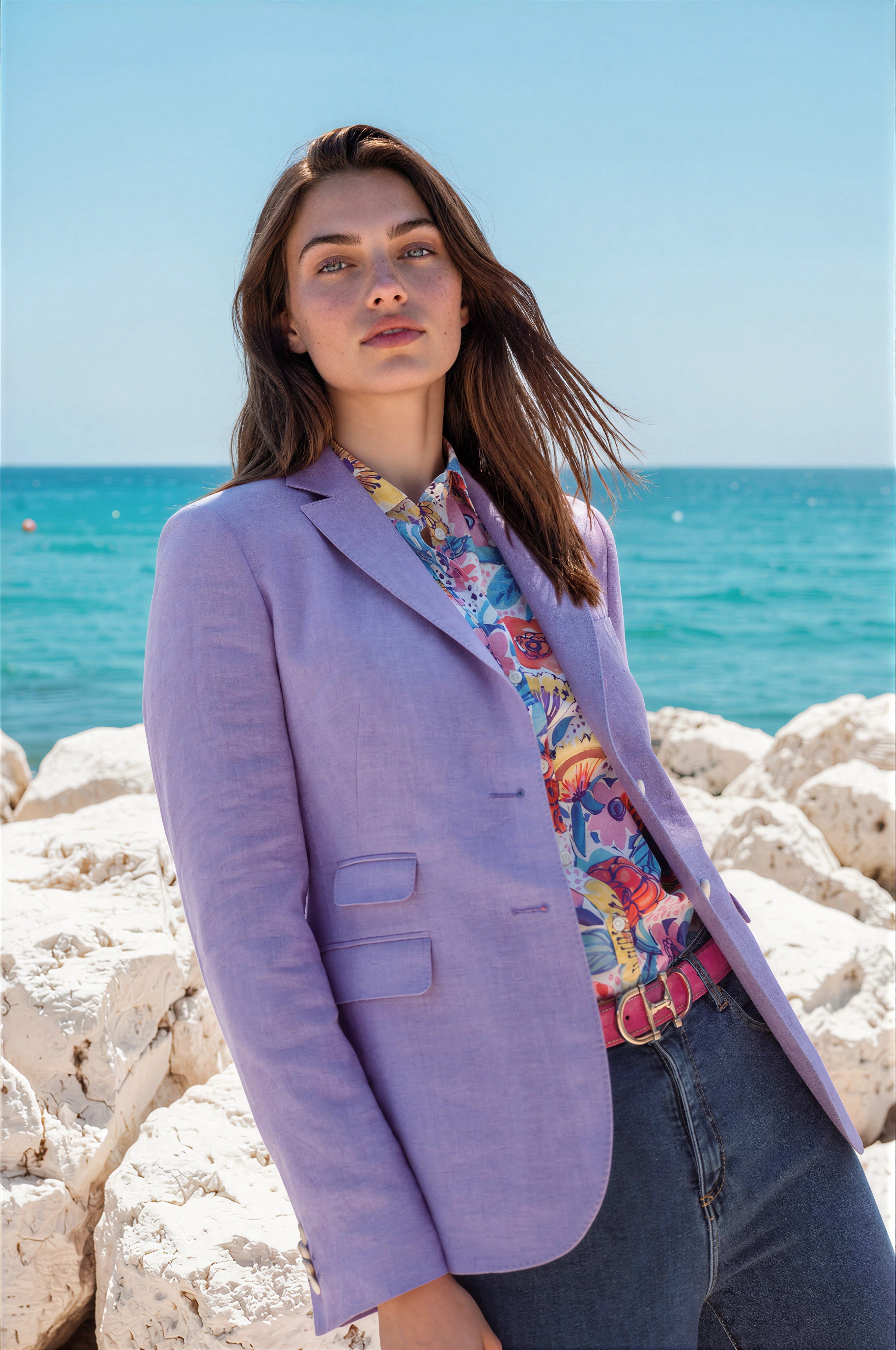 Veste Vesnove en lin - Parme-VESTE BLAZER FEMME-Curling-Paris