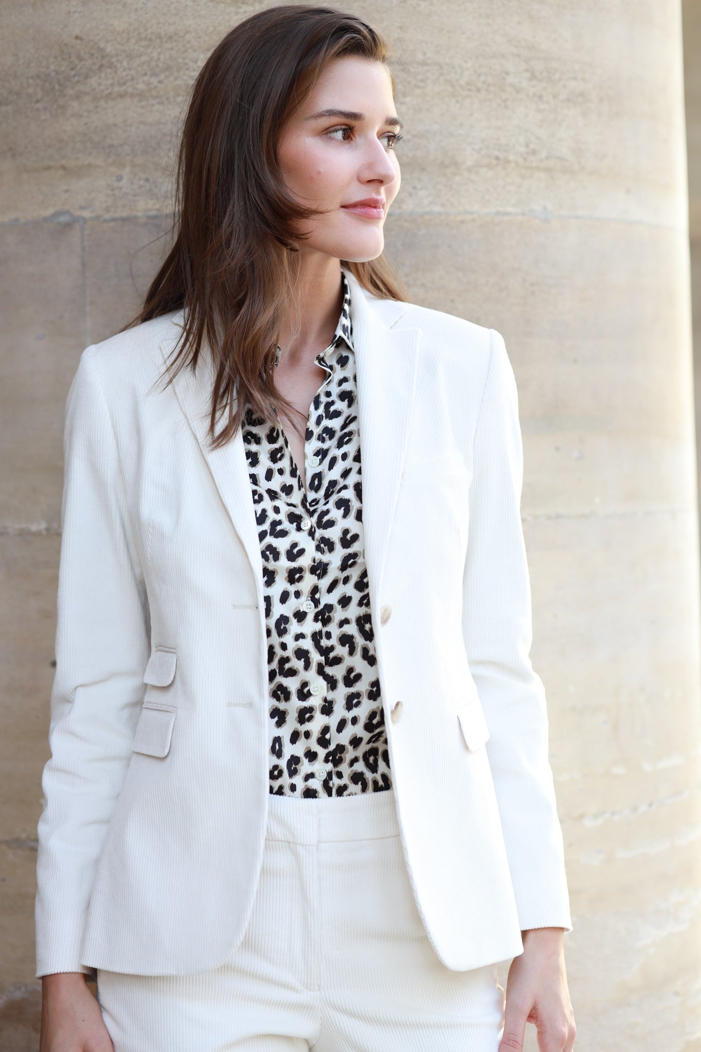 Veste Vesnove en velours côtelé - Ecru-VESTE BLAZER FEMME-Curling-Paris