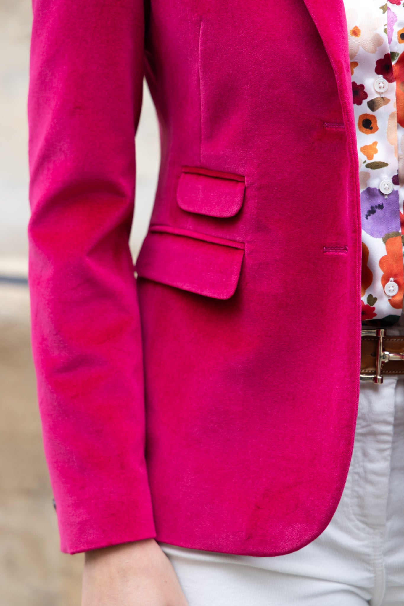 Veste Vesnove en velours palatine - Fuchsia-VESTE BLAZER FEMME-Curling-Paris