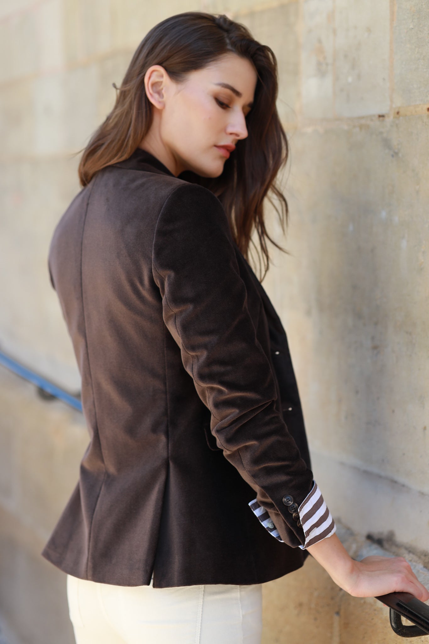 Veste Vesnove en velours palatine - Marron-VESTE BLAZER FEMME-Curling-Paris