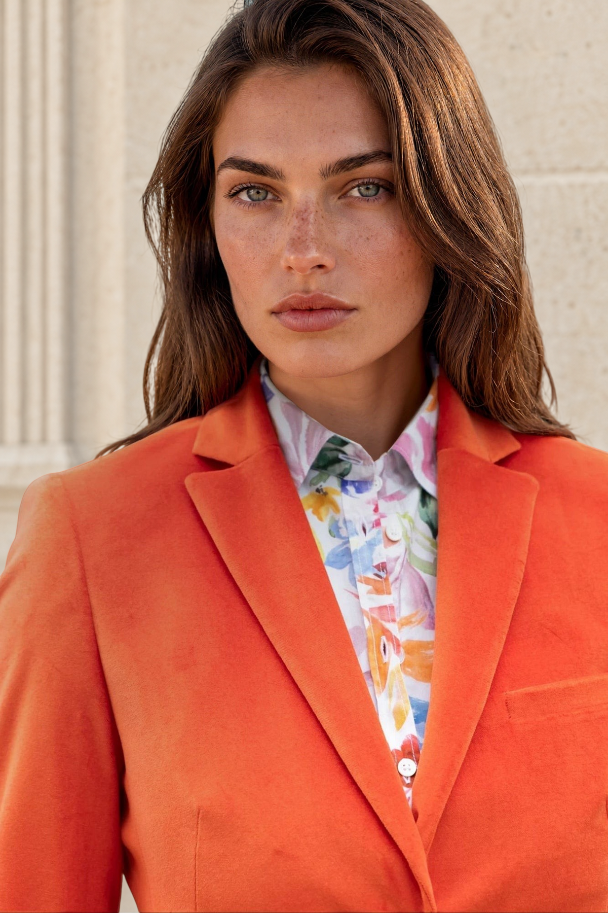 Veste Vesnove en velours palatine - Orange-VESTE BLAZER FEMME-Curling-Paris