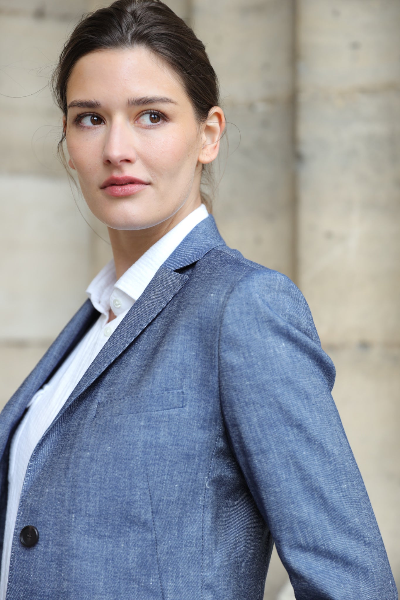 Veste Victoire en lin et coton - Jeans-VESTE BLAZER FEMME-Curling-Paris