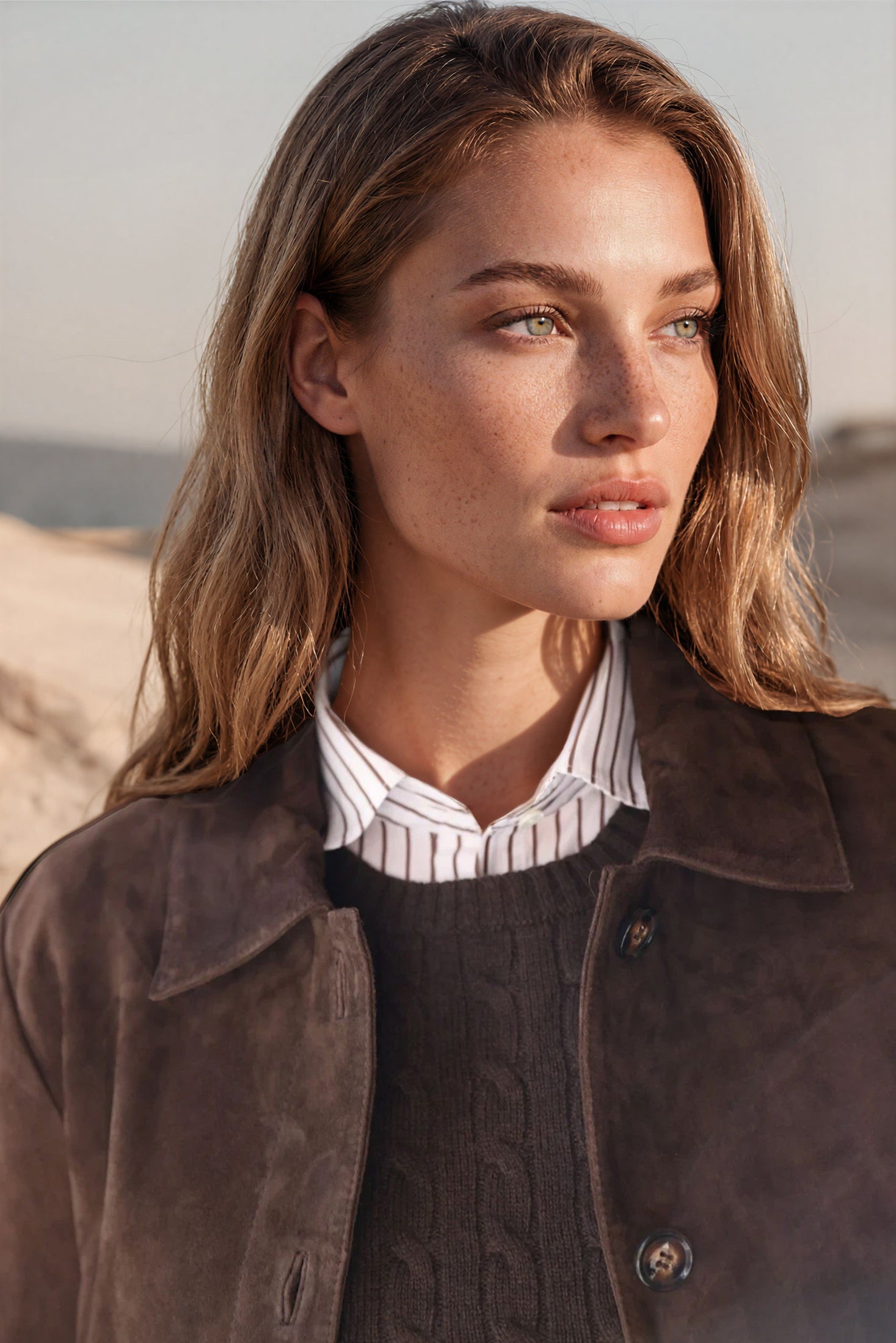 Veste Yona en chèvre velours - Marron-VESTE BLAZER FEMME-Curling-Paris