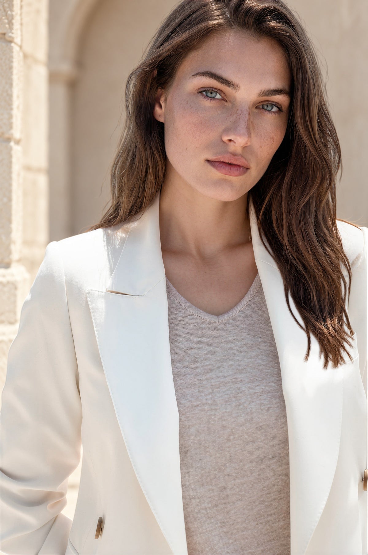 Veste croisée Romy - Ecru-VESTE BLAZER FEMME-Curling-Paris