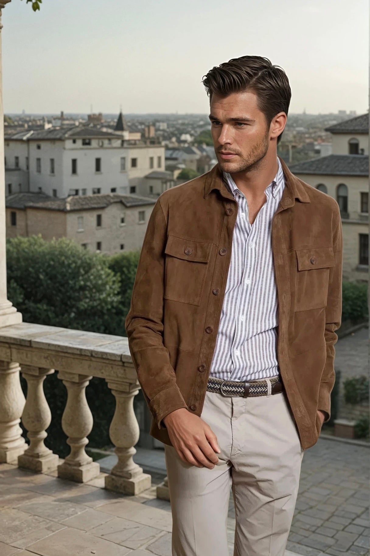 Veste en peau Milan - tobacco-VESTE BLAZER HOMME-Curling-Paris