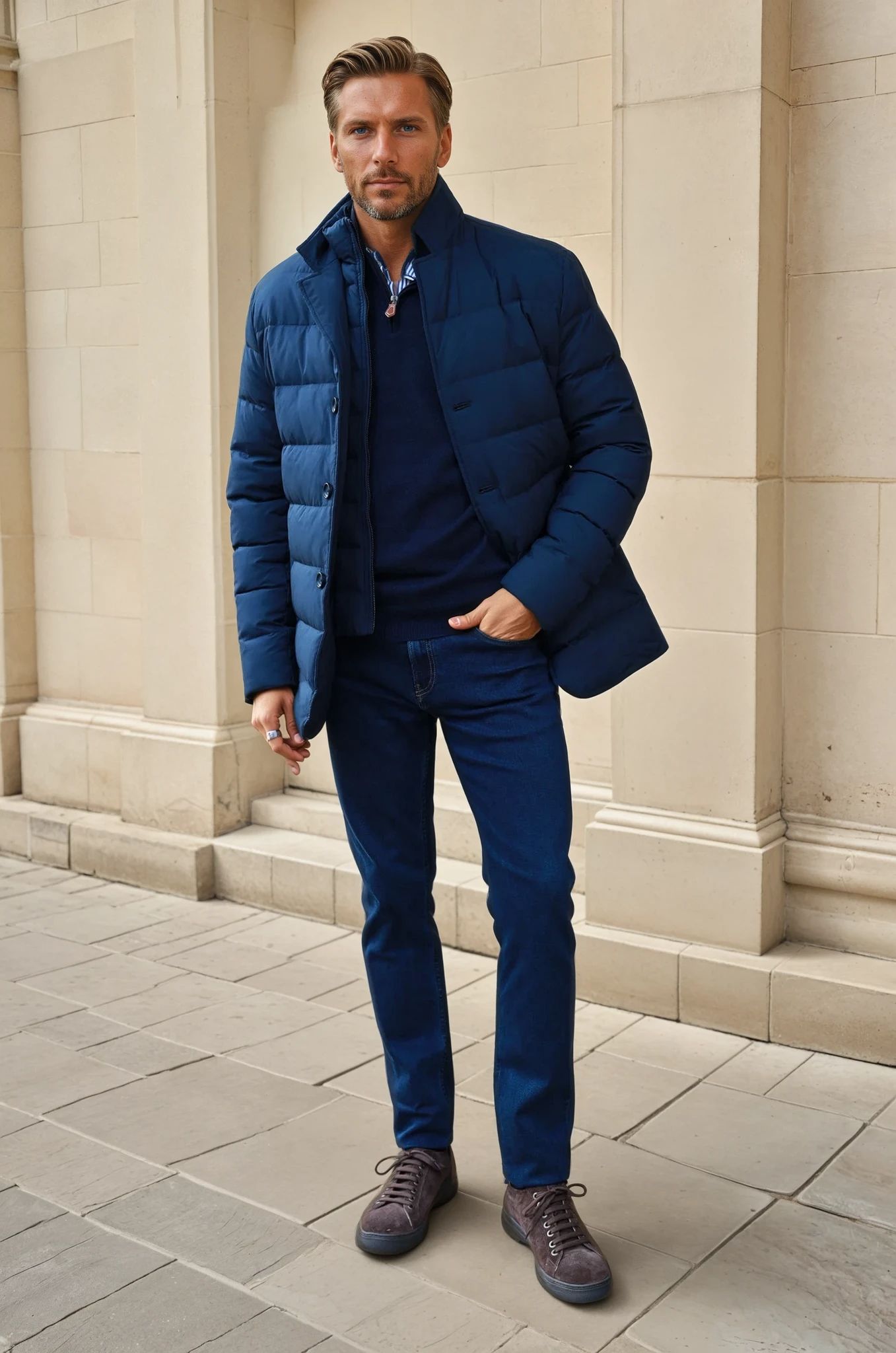 Veste parka Lorenzo - Marine-MANTEAU HOMME-Curling-Paris