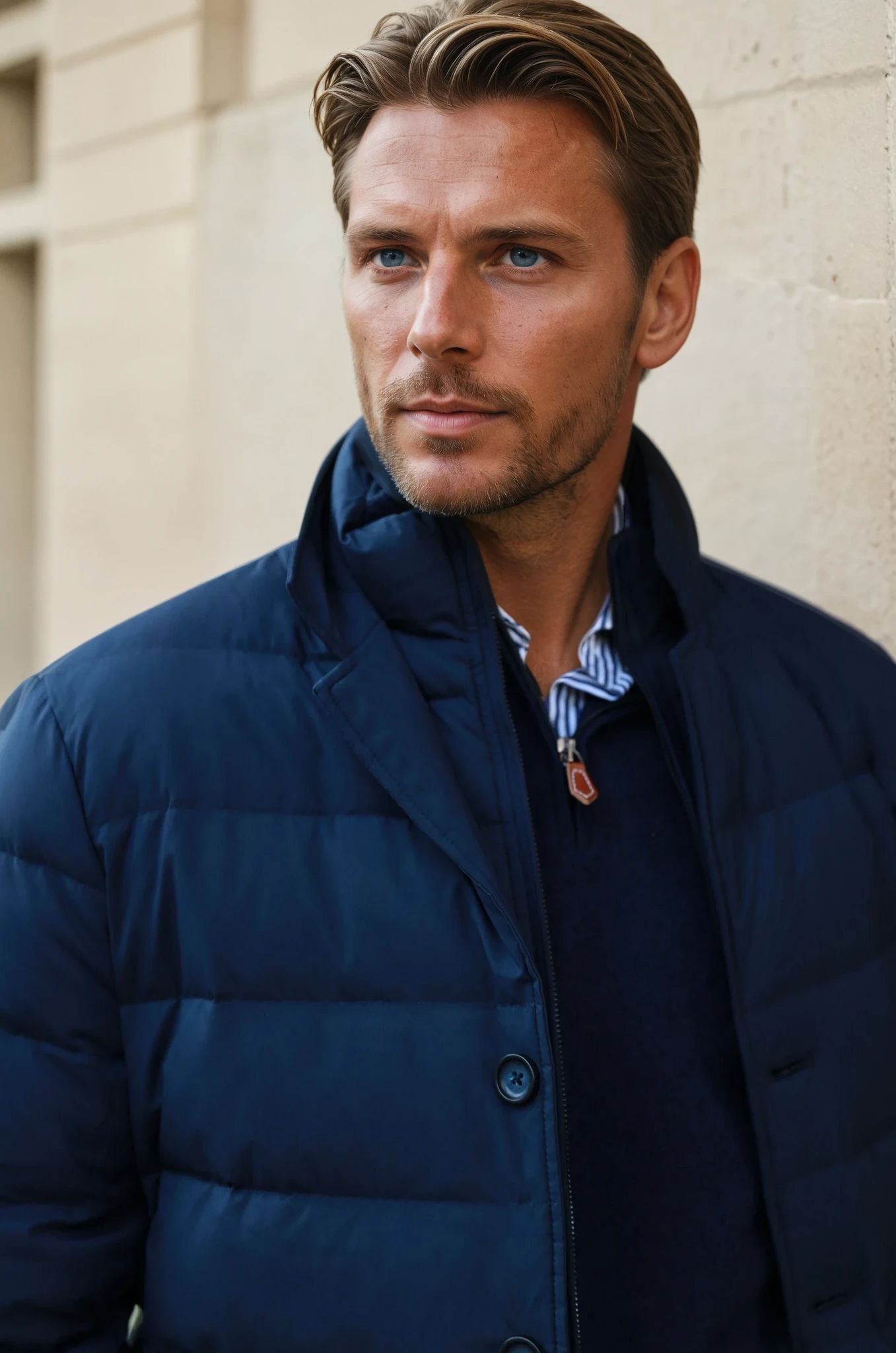 Veste parka Lorenzo - Marine-MANTEAU HOMME-Curling-Paris