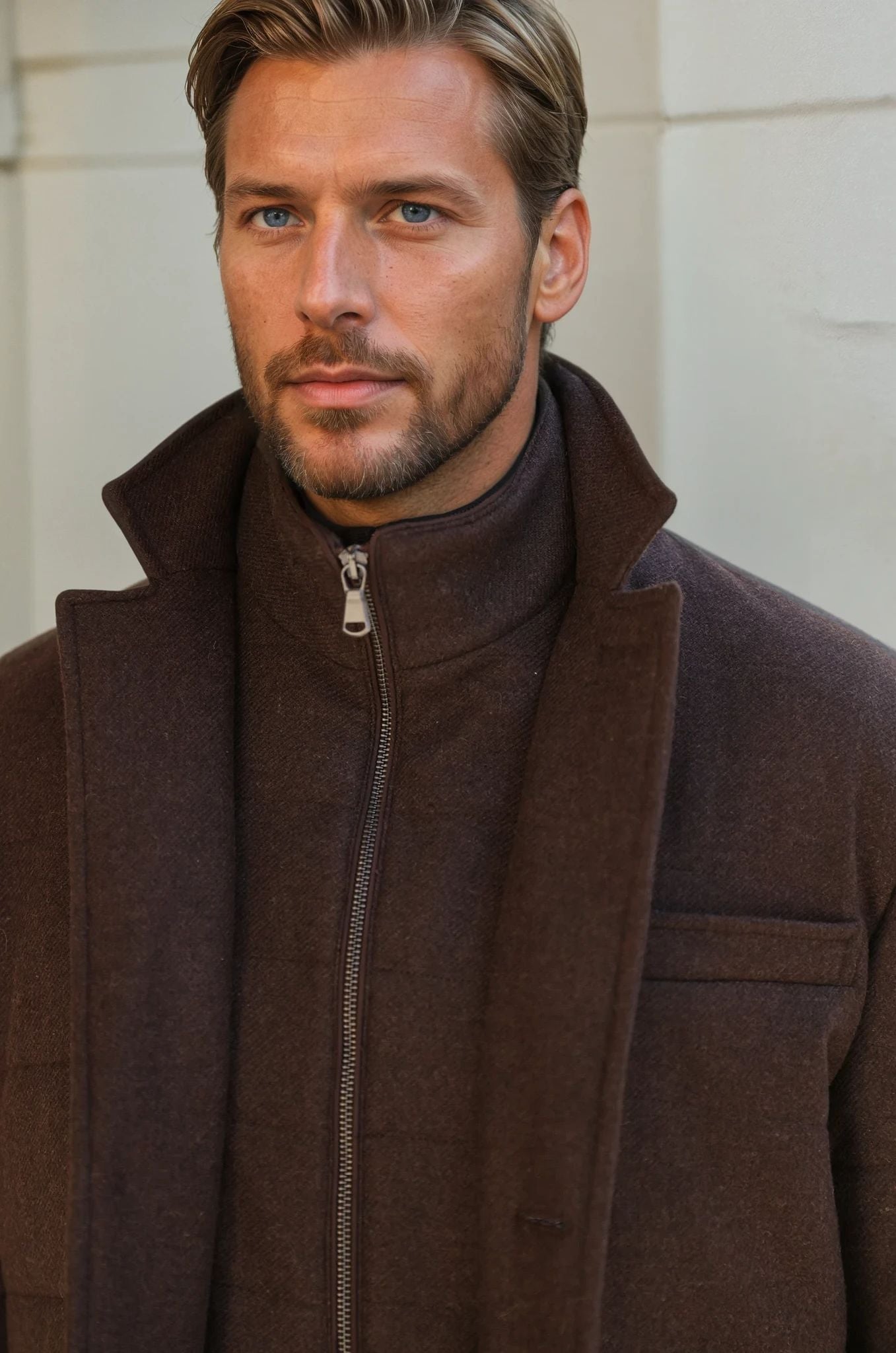 Veste parka Martin en laine - Chocolat-MANTEAU HOMME-Curling-Paris