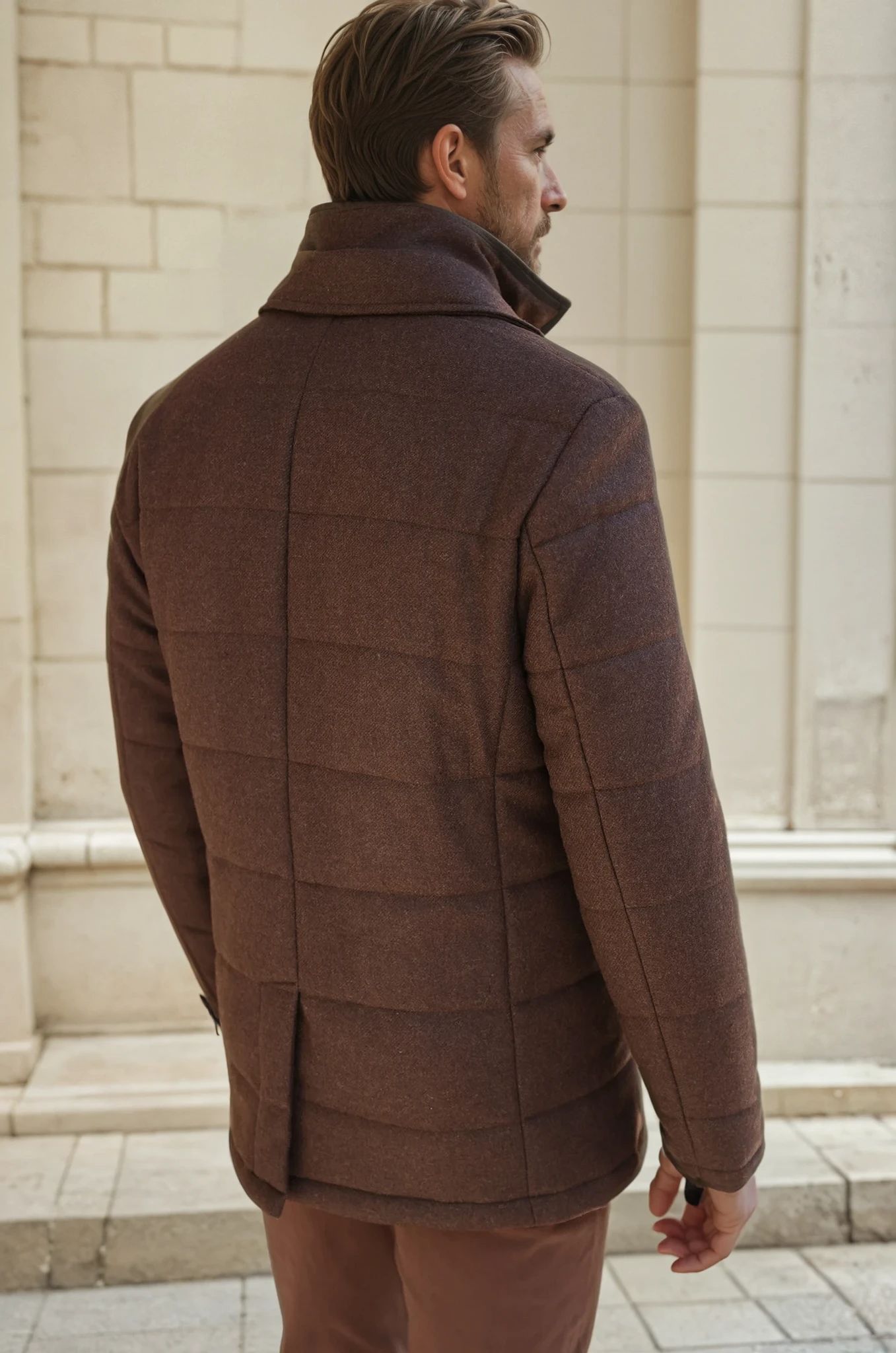 Veste parka Martin en laine - Chocolat-MANTEAU HOMME-Curling-Paris