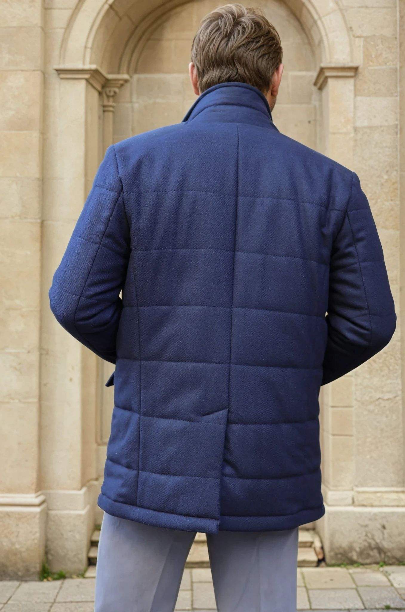 Veste parka Martin en laine - Marine-MANTEAU HOMME-Curling-Paris
