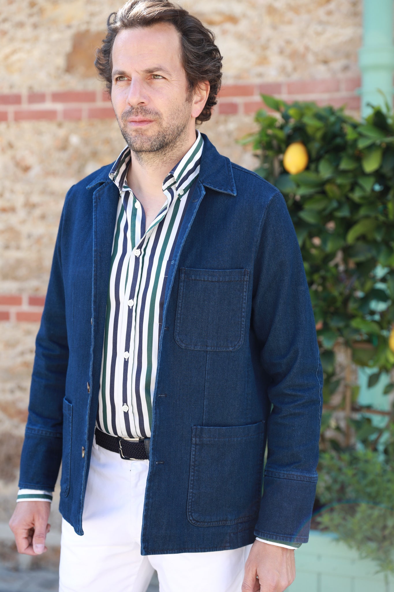 Veste peintre homme en coton stretch - Jeans-VESTE BLAZER HOMME-Curling-Paris