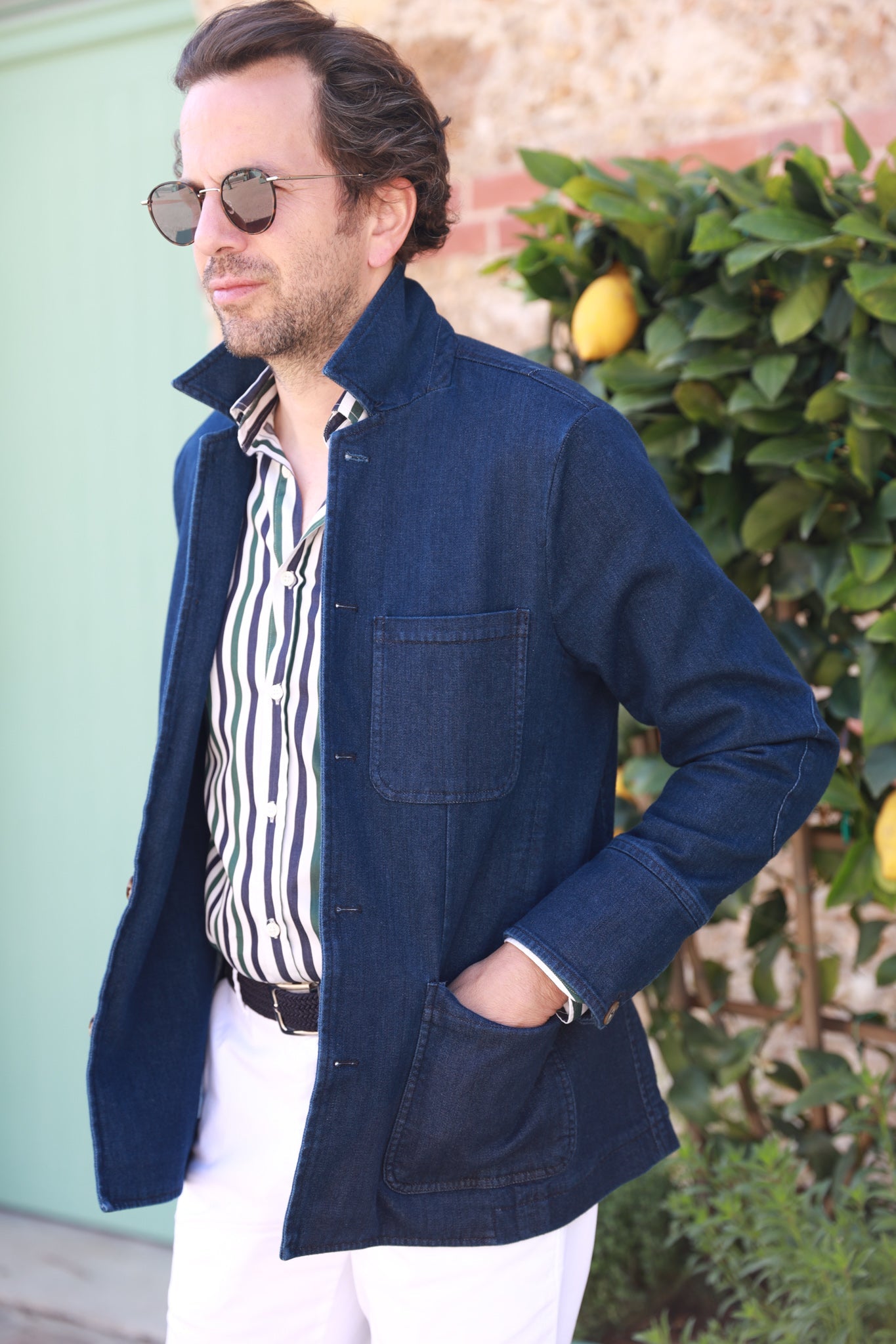 Veste peintre homme en coton stretch - Jeans-VESTE BLAZER HOMME-Curling-Paris