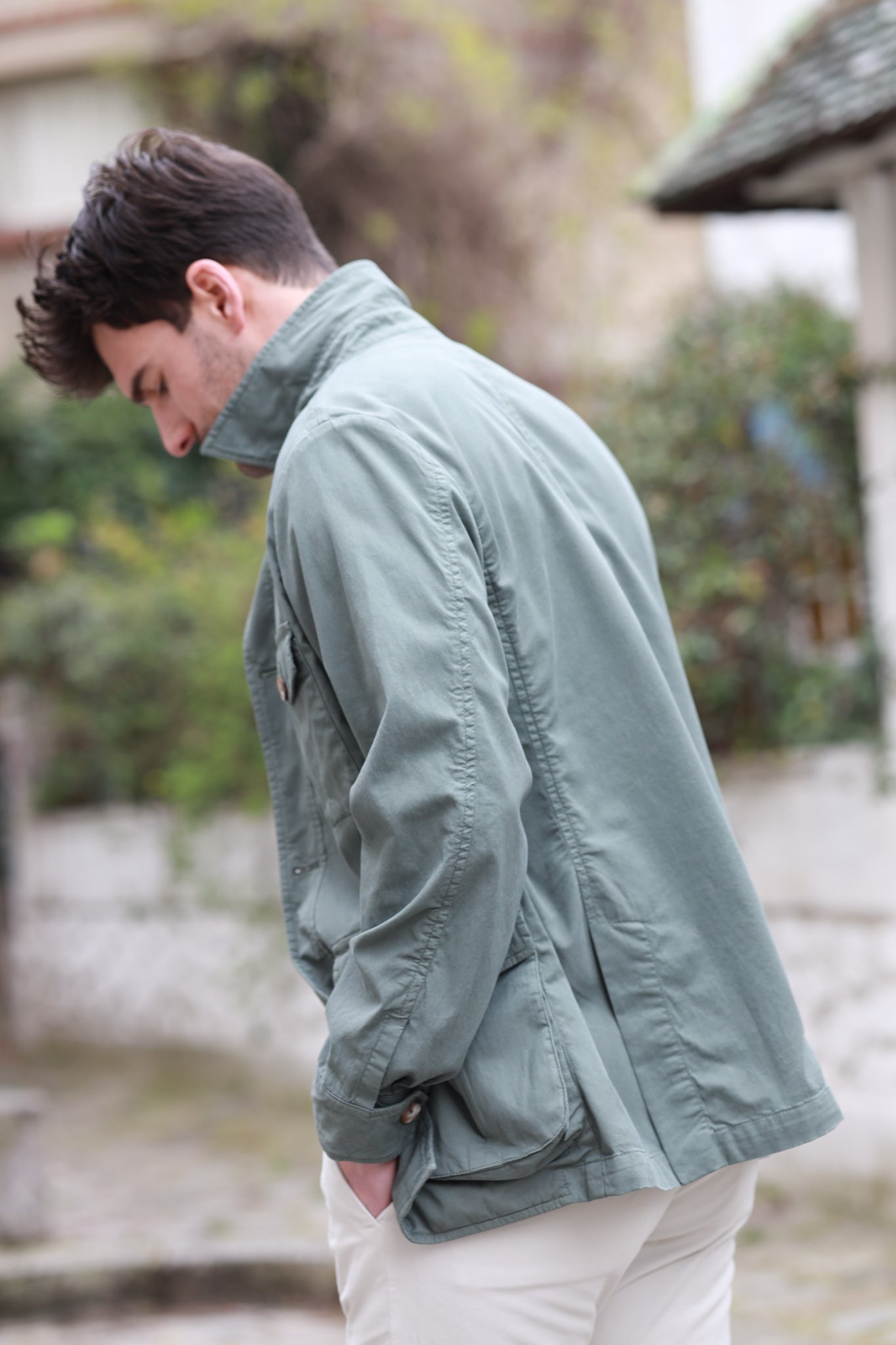 Veste saharienne Sahara en lyocell & coton stretch - Kaki-VESTE BLAZER HOMME-Curling-Paris