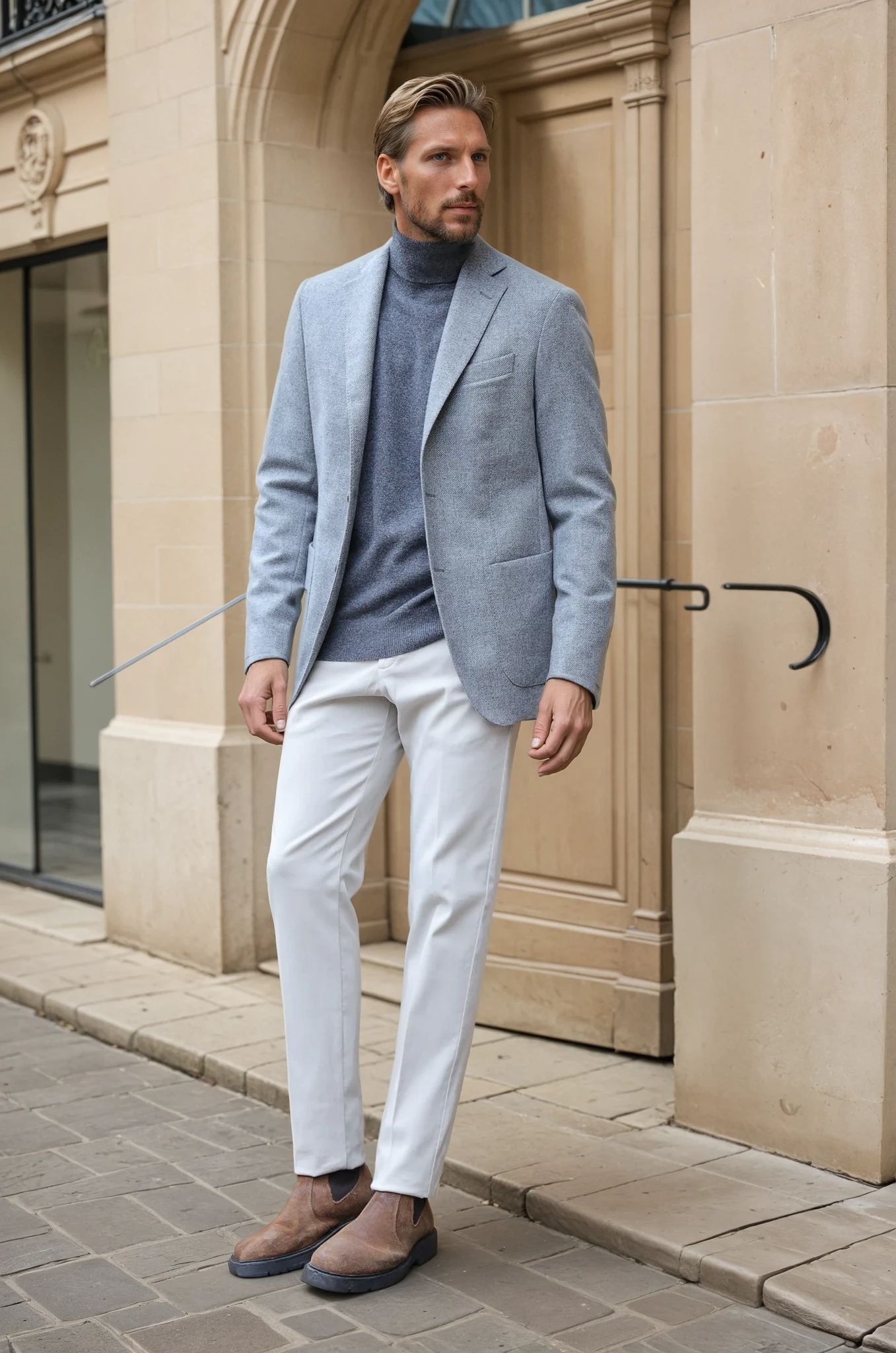 Veste souple Gostev en laine et cachemire - Gris-VESTE BLAZER HOMME-Curling-Paris