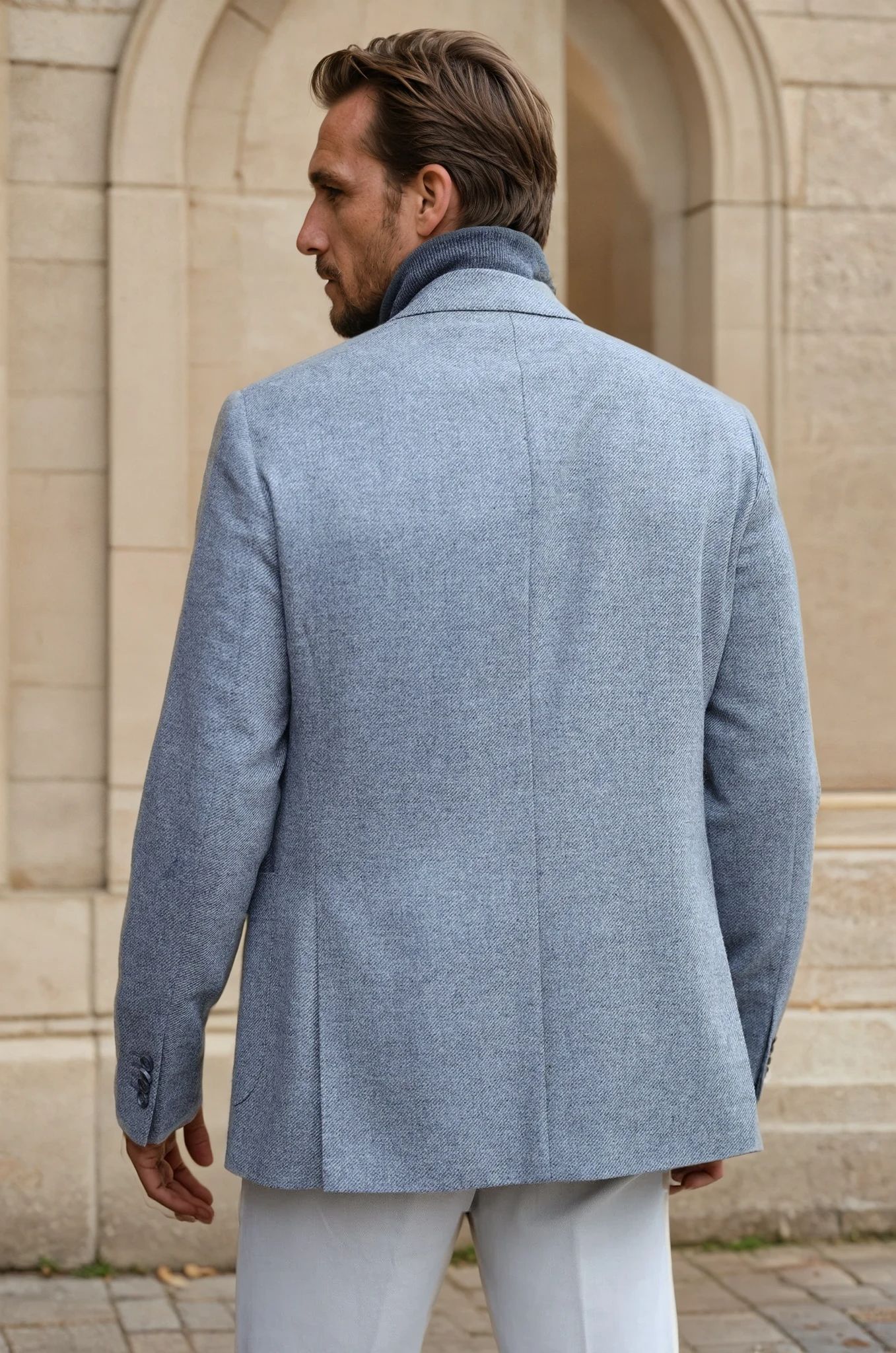 Veste souple Gostev en laine et cachemire - Gris-VESTE BLAZER HOMME-Curling-Paris
