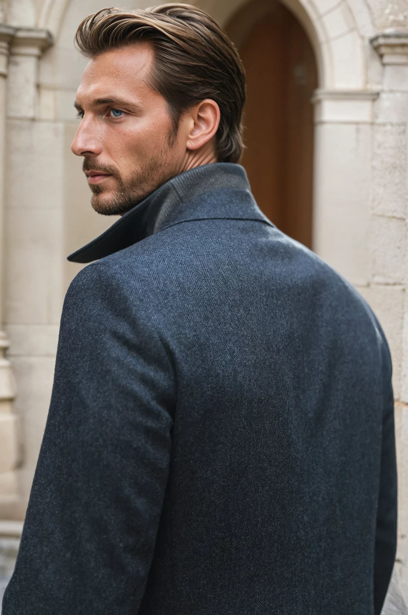 Veste souple Gostev pure laine - Chevron anthracite-VESTE BLAZER HOMME-Curling-Paris