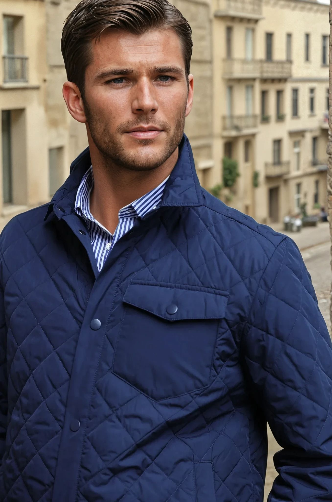 Veste surchemise matelassée - marine-MANTEAU HOMME-Curling-Paris