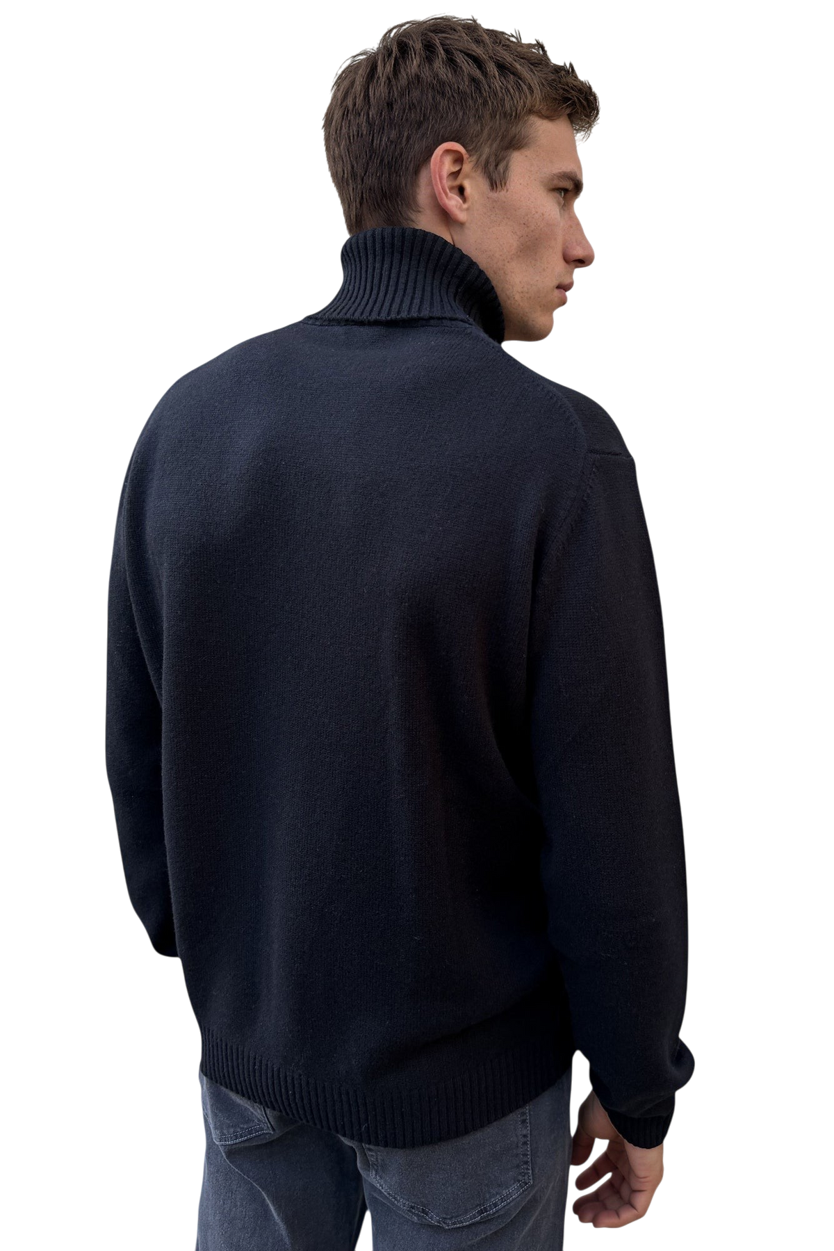 Pull col roulé Vito en laine et cachemire – Noir