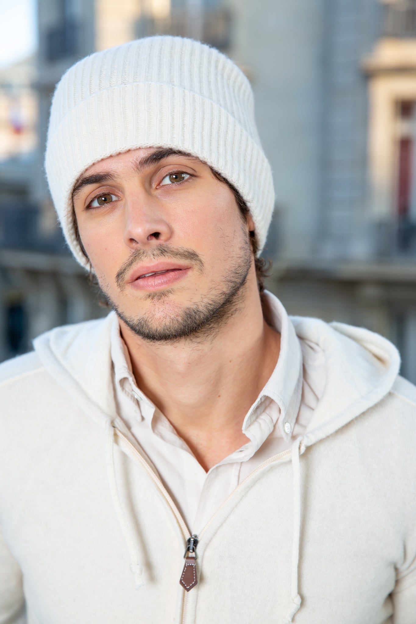 Bonnet Thomas en Cachemire - Ecru-BONNET-Curling-Paris