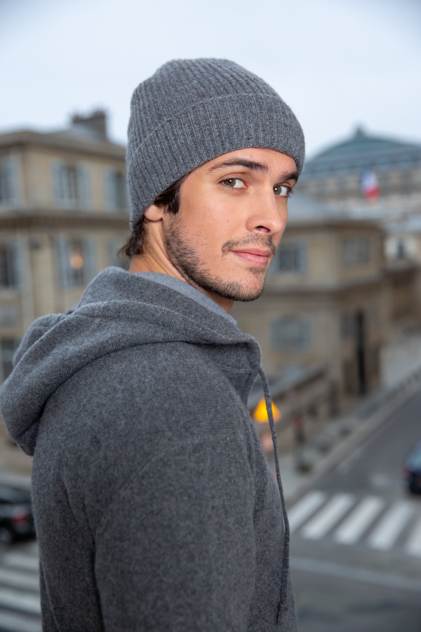 Bonnet Thomas en Cachemire - Gris-BONNET-Curling-Paris