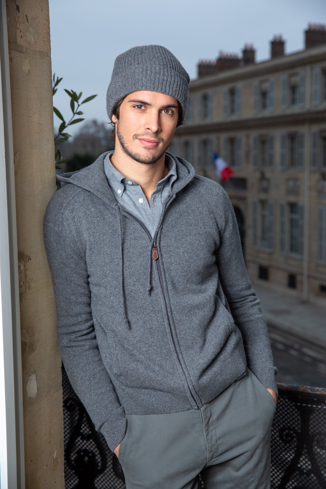 Bonnet Thomas en Cachemire - Gris-BONNET-Curling-Paris