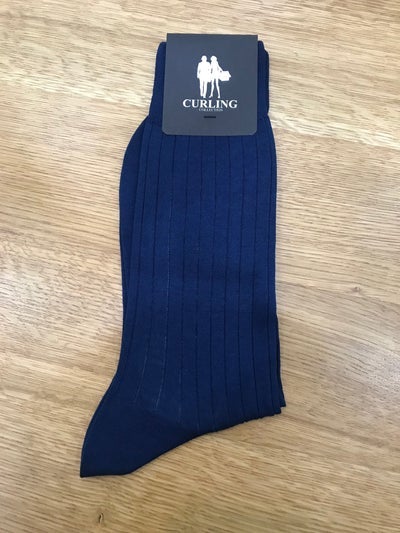 Chaussettes Carly en Fil d'Ecosse - Indigo-CHAUSSETTES HOMME-Curling-Paris