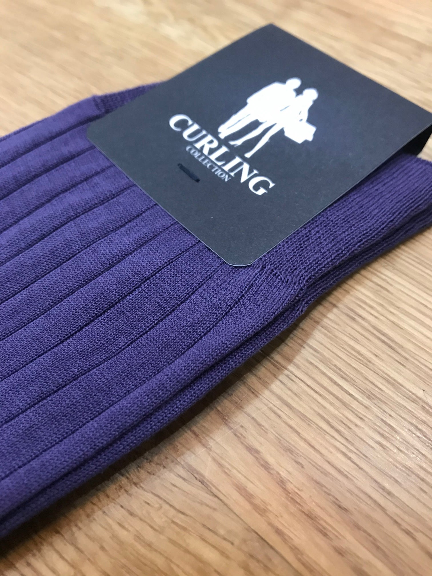 Chaussettes Carly en fil d'Ecosse - Violet-CHAUSSETTES HOMME-Curling-Paris