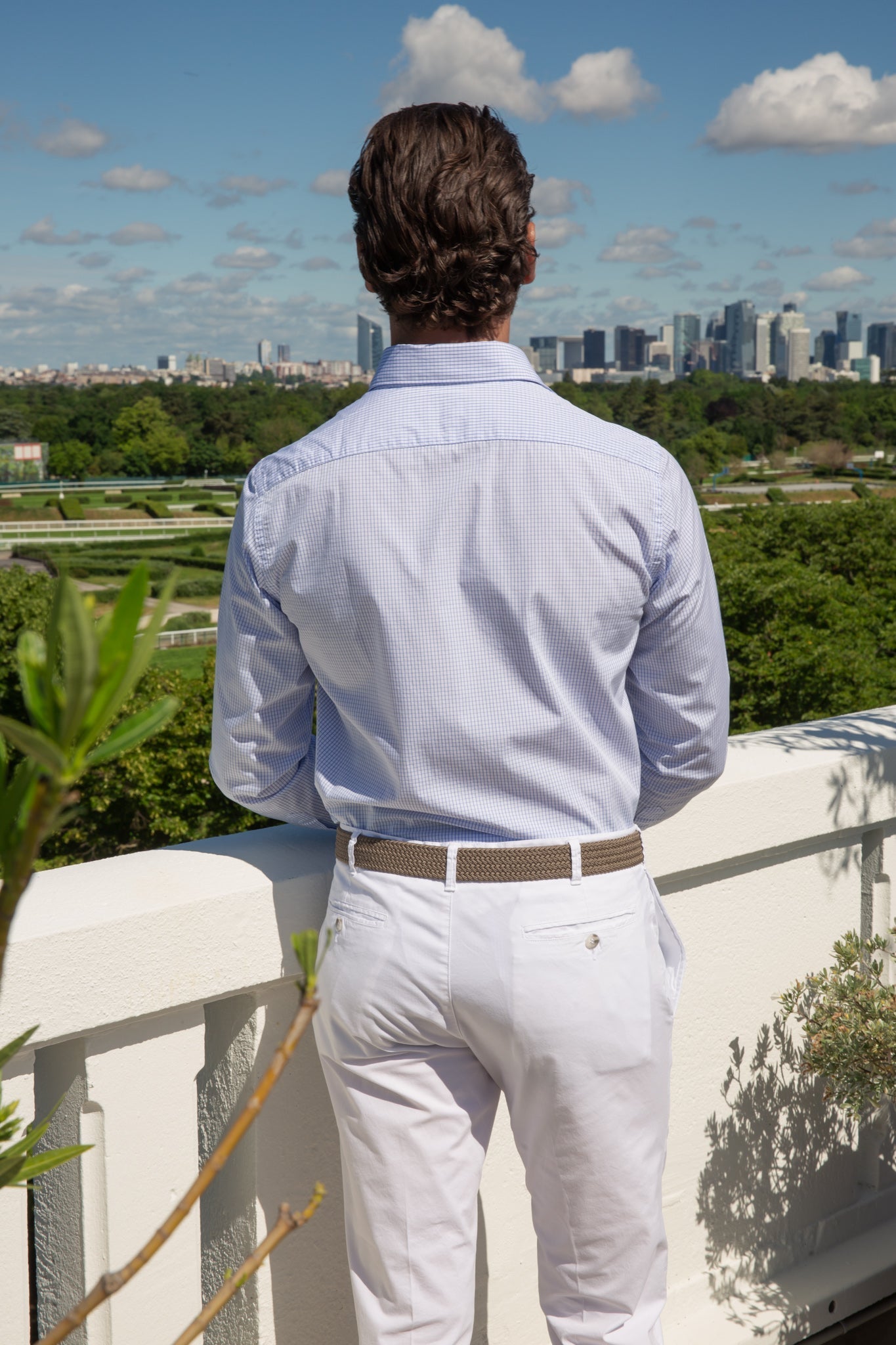 Chemise Calvin en coton - Carreau Ciel-CHEMISE HOMME-Curling-Paris