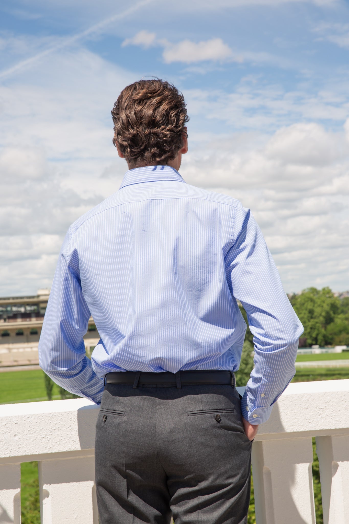 Chemise Calvin en coton - Ray Bleu-CHEMISE HOMME-Curling-Paris