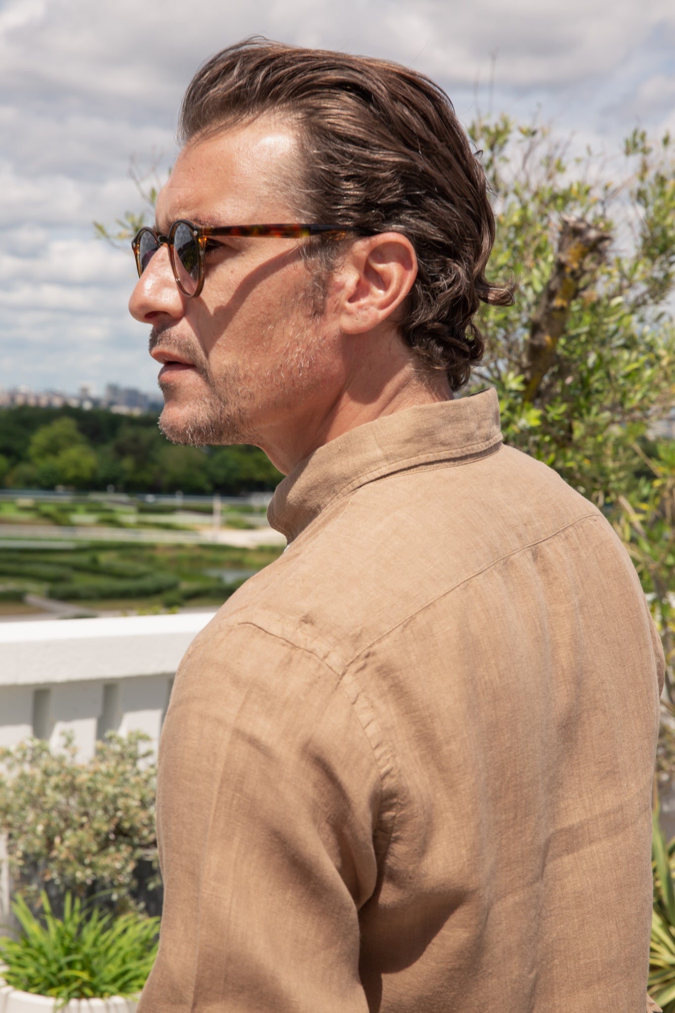 Chemise Clovis en lin - Caramel-CHEMISE HOMME-Curling-Paris