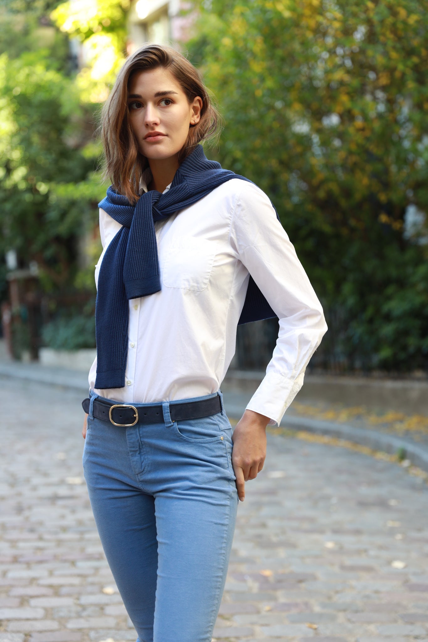 Chemisier Adele en popeline - Blanc-CHEMISIER FEMME-Curling-Paris