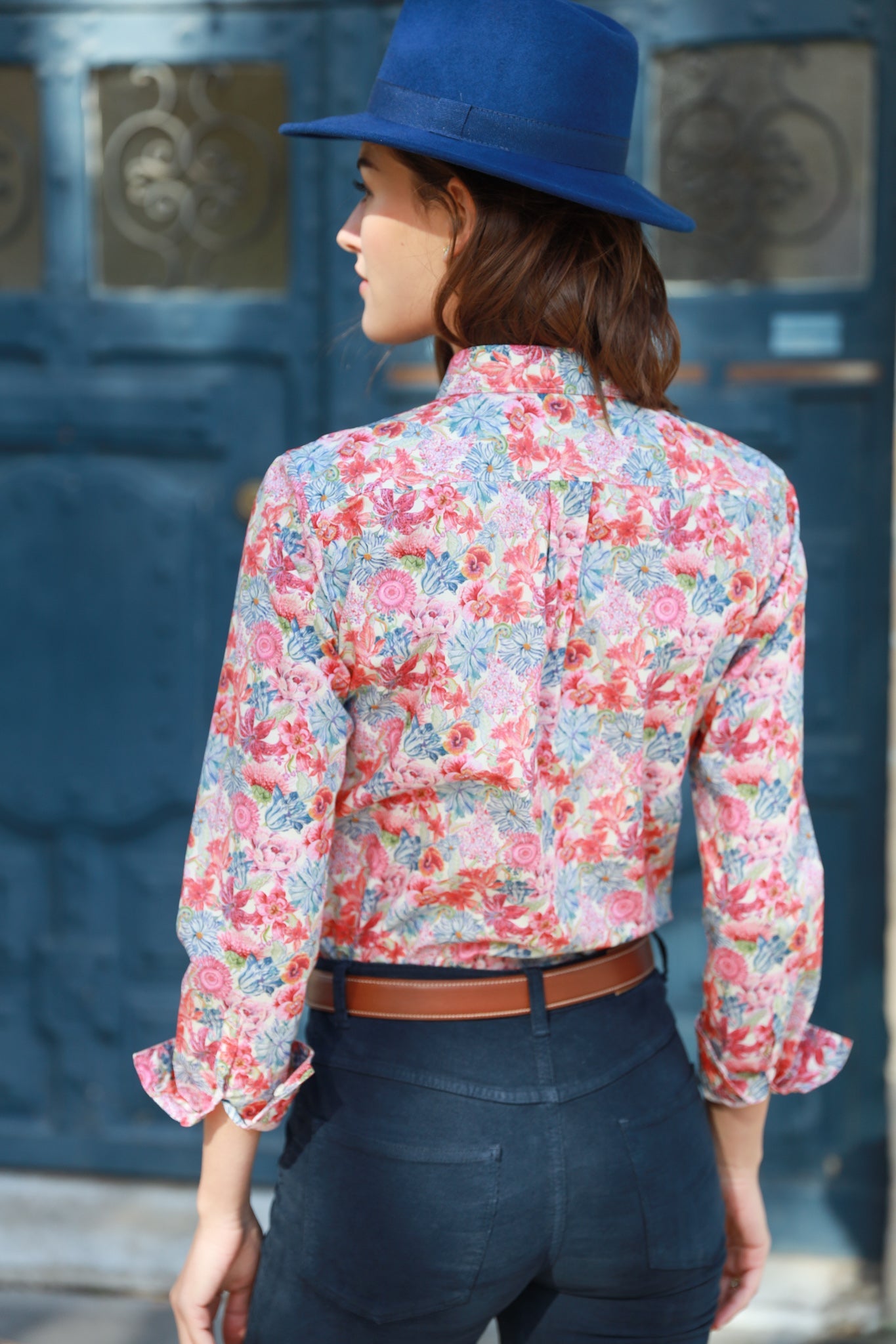 Chemisier Canelle en coton Liberty of London - Rouge-CHEMISIER FEMME-Curling-Paris