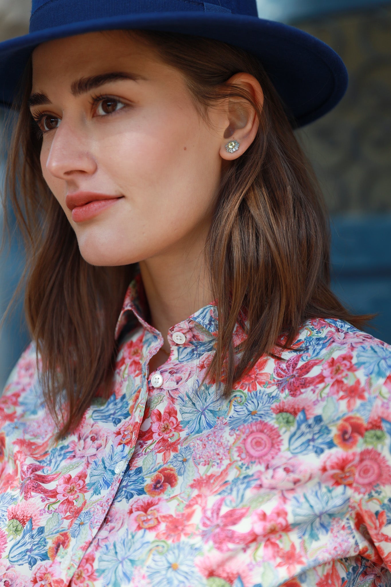 Chemisier Canelle en coton Liberty of London - Rouge-CHEMISIER FEMME-Curling-Paris
