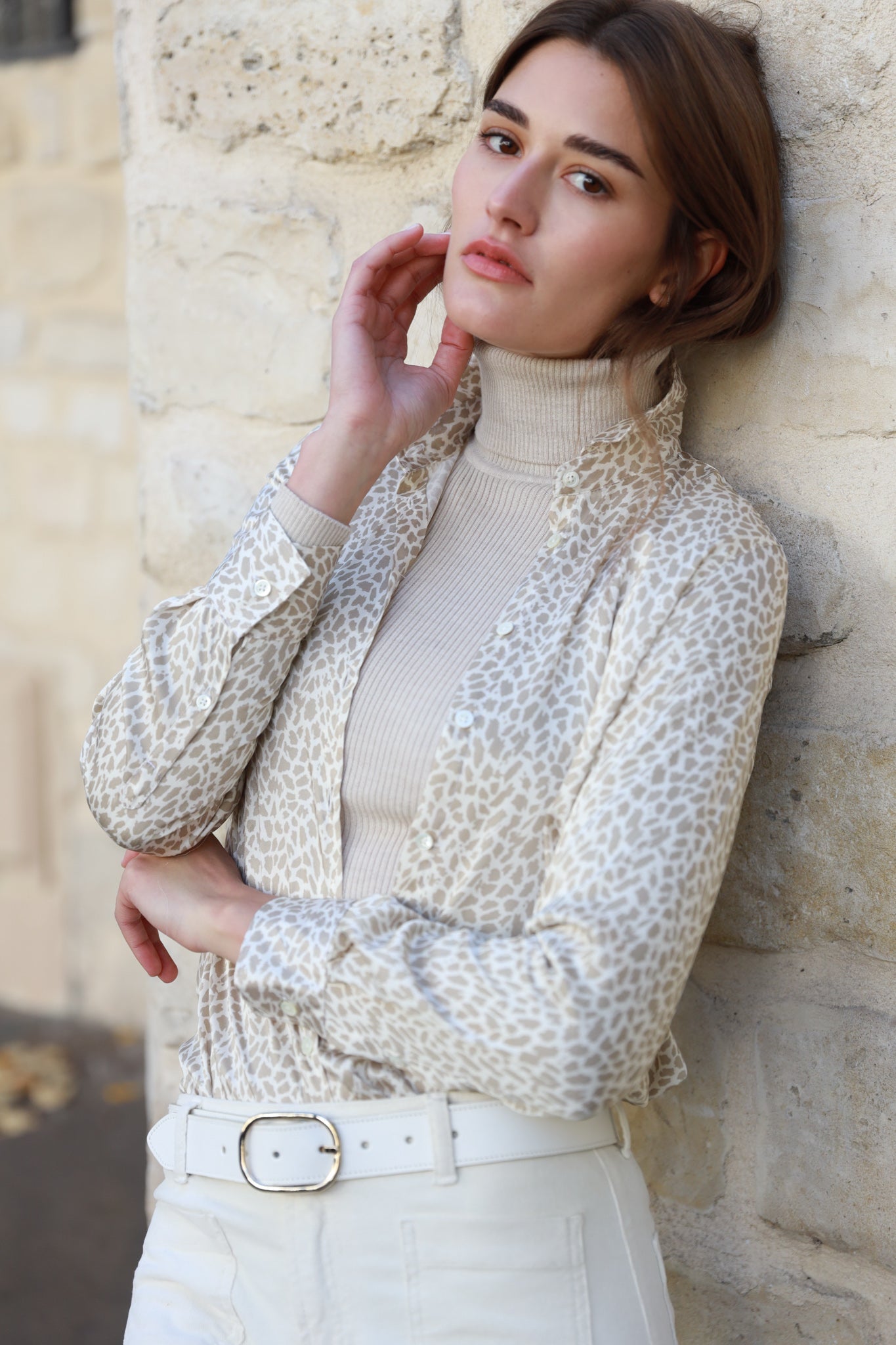 Chemisier Clemence imprimé soyeux - Girafe-CHEMISIER FEMME-Curling-Paris