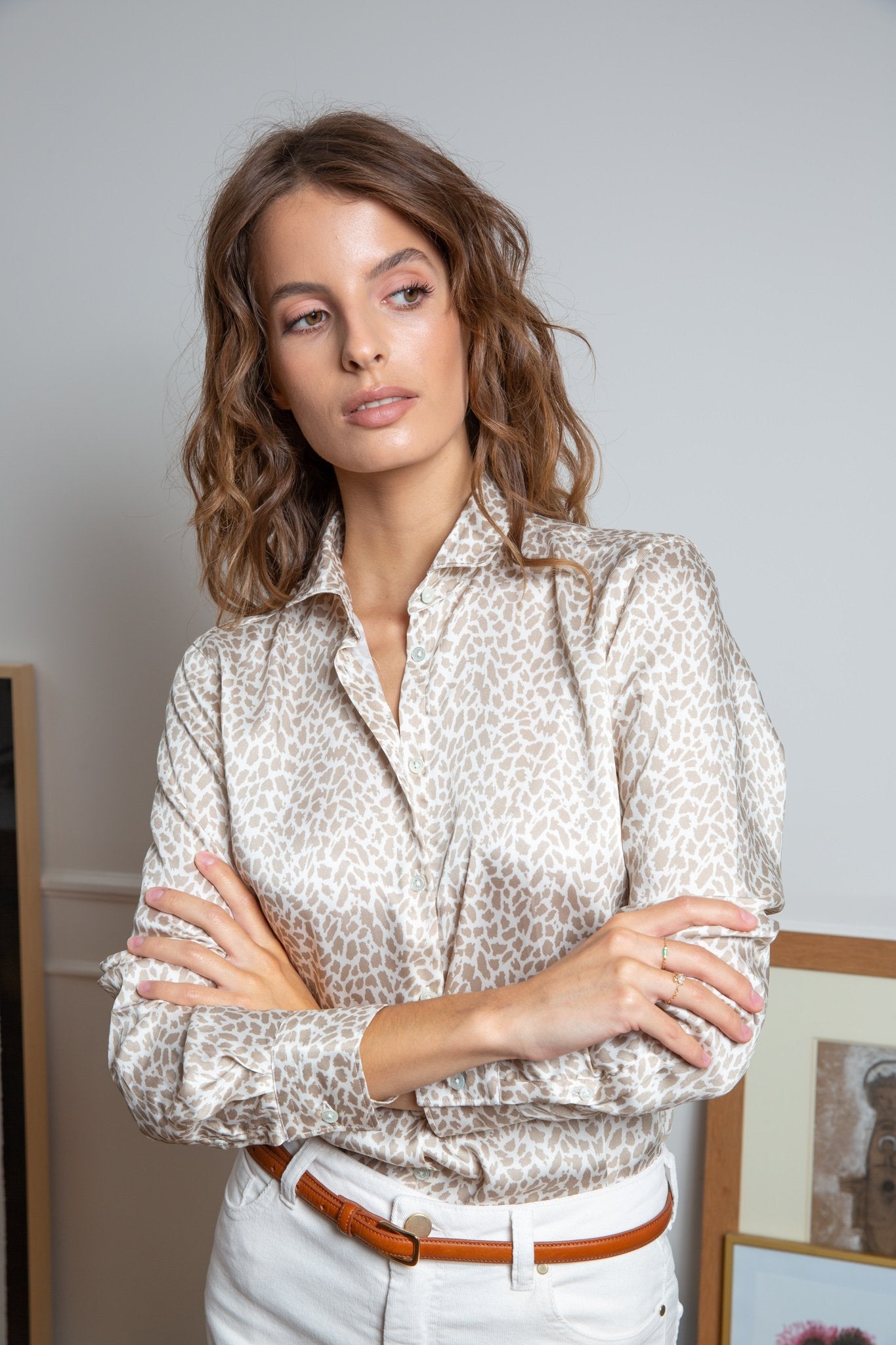Chemisier Clemence imprimé soyeux - Girafe-CHEMISIER FEMME-Curling-Paris