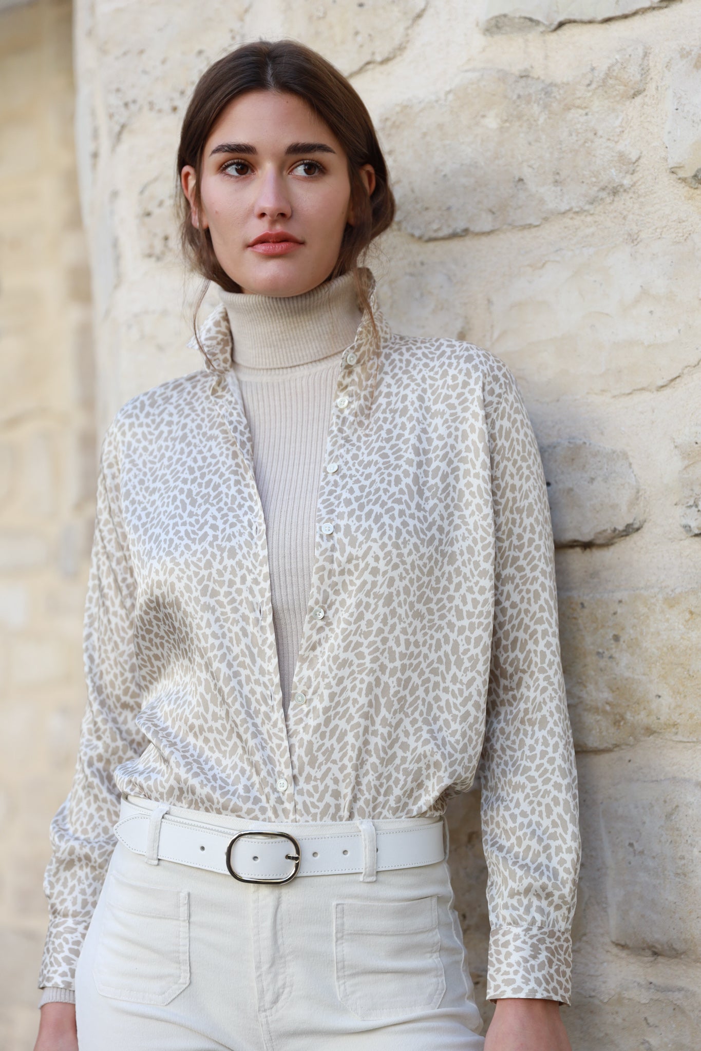 Chemisier Clemence imprimé soyeux - Girafe-CHEMISIER FEMME-Curling-Paris