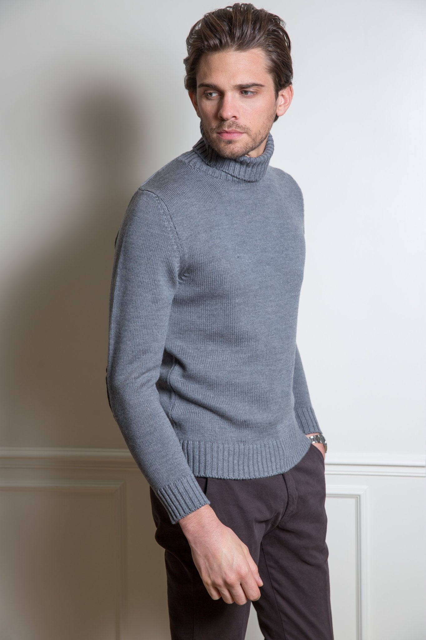 Col roulé roulé Felix en laine mérinos - Anthra-PULL HOMME-Curling-Paris