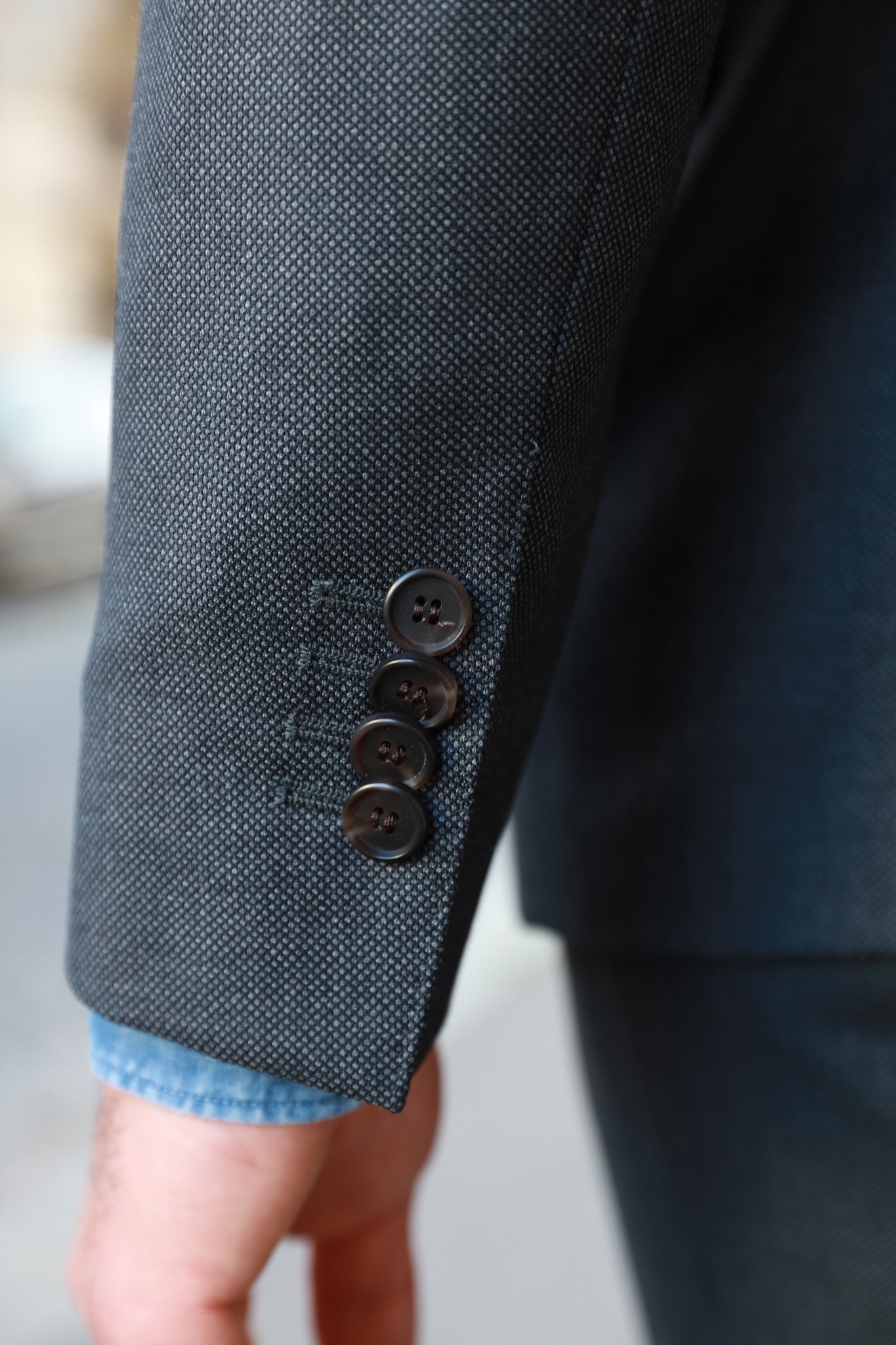 Costume Goal en laine vierge dessin oeil de perdrix - Anthracite-COSTUME HOMME-Curling-Paris