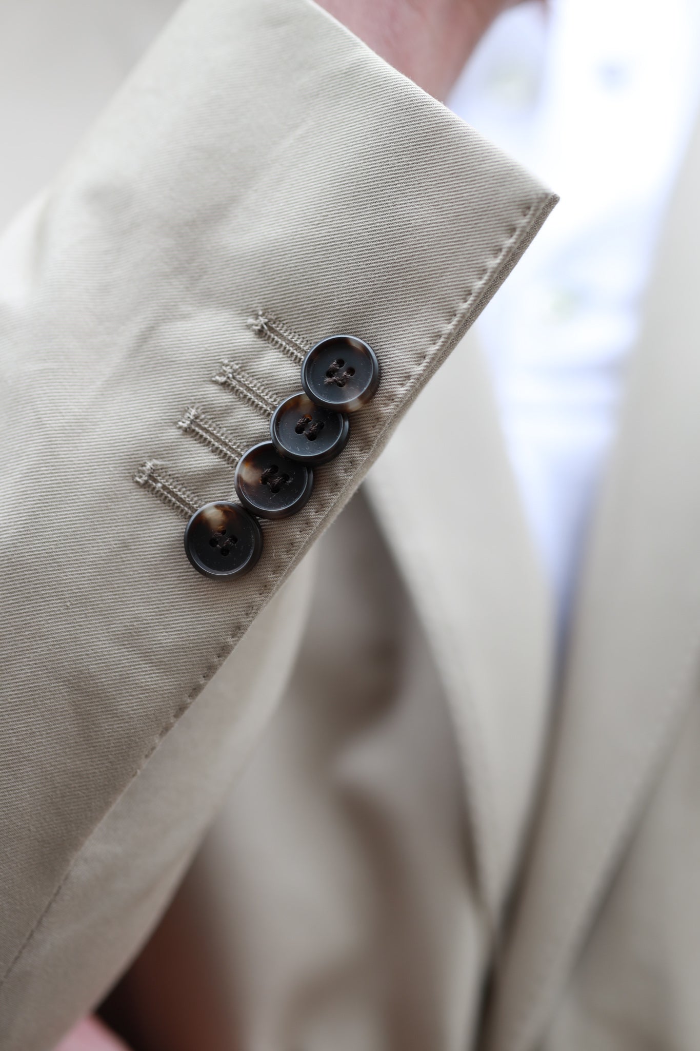 Costume Steven en coton E.Thomas - Beige-COSTUME HOMME-Curling-Paris