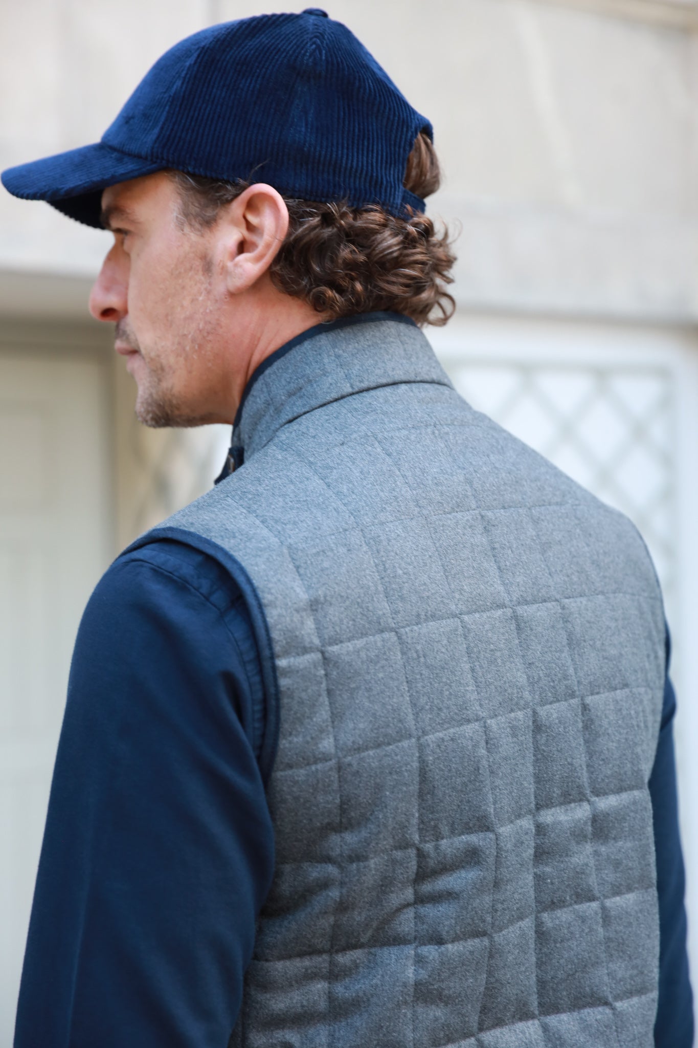 Gilet sans manches Gery en flanelle matelassée - Gris-MANTEAU HOMME-Curling-Paris