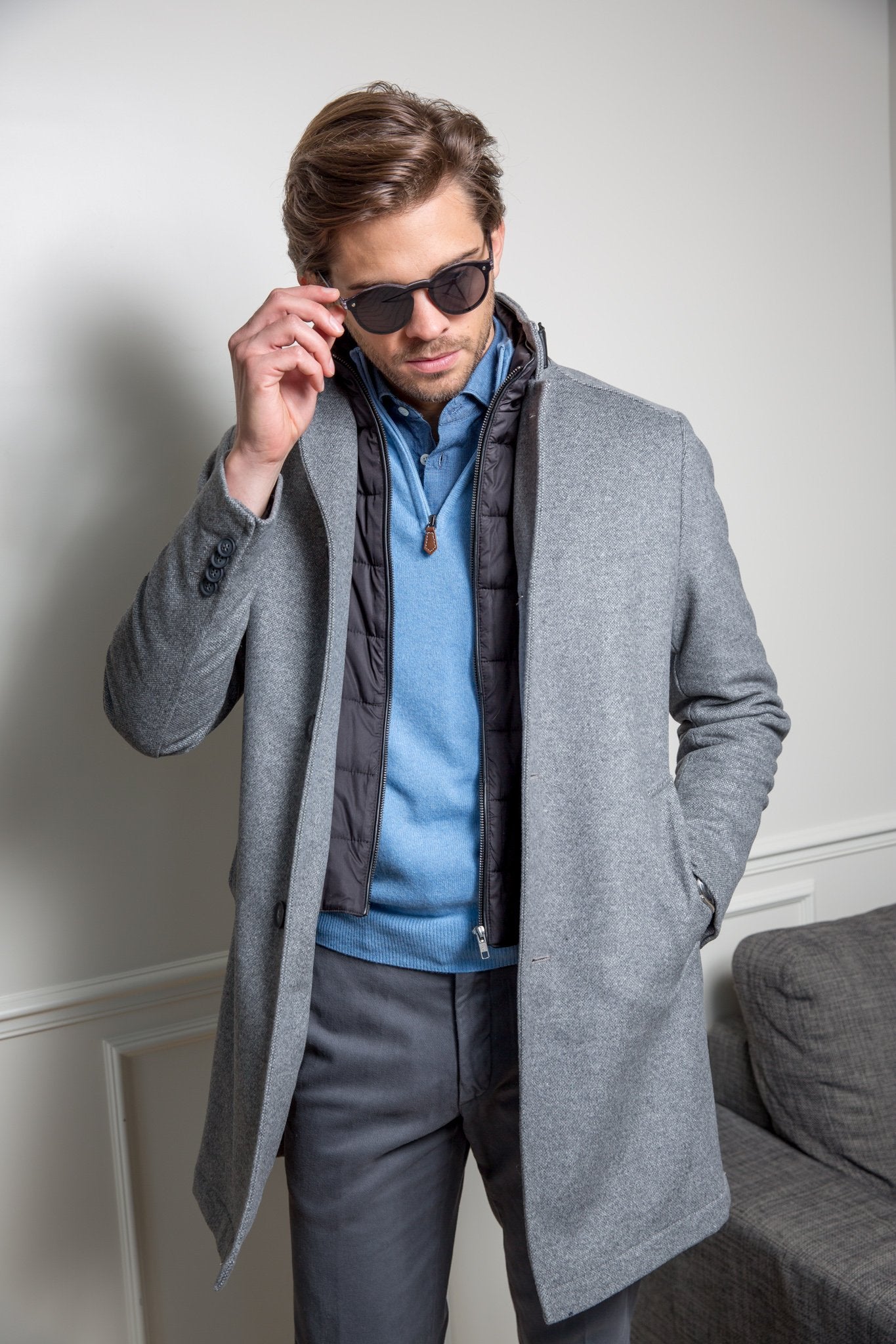 wool and cashmere manteau homme