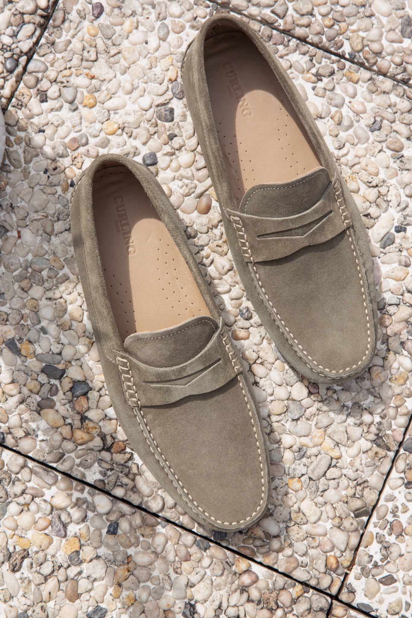 Mocassin voilier - Beige-CHAUSSURES HOMME-Curling-Paris