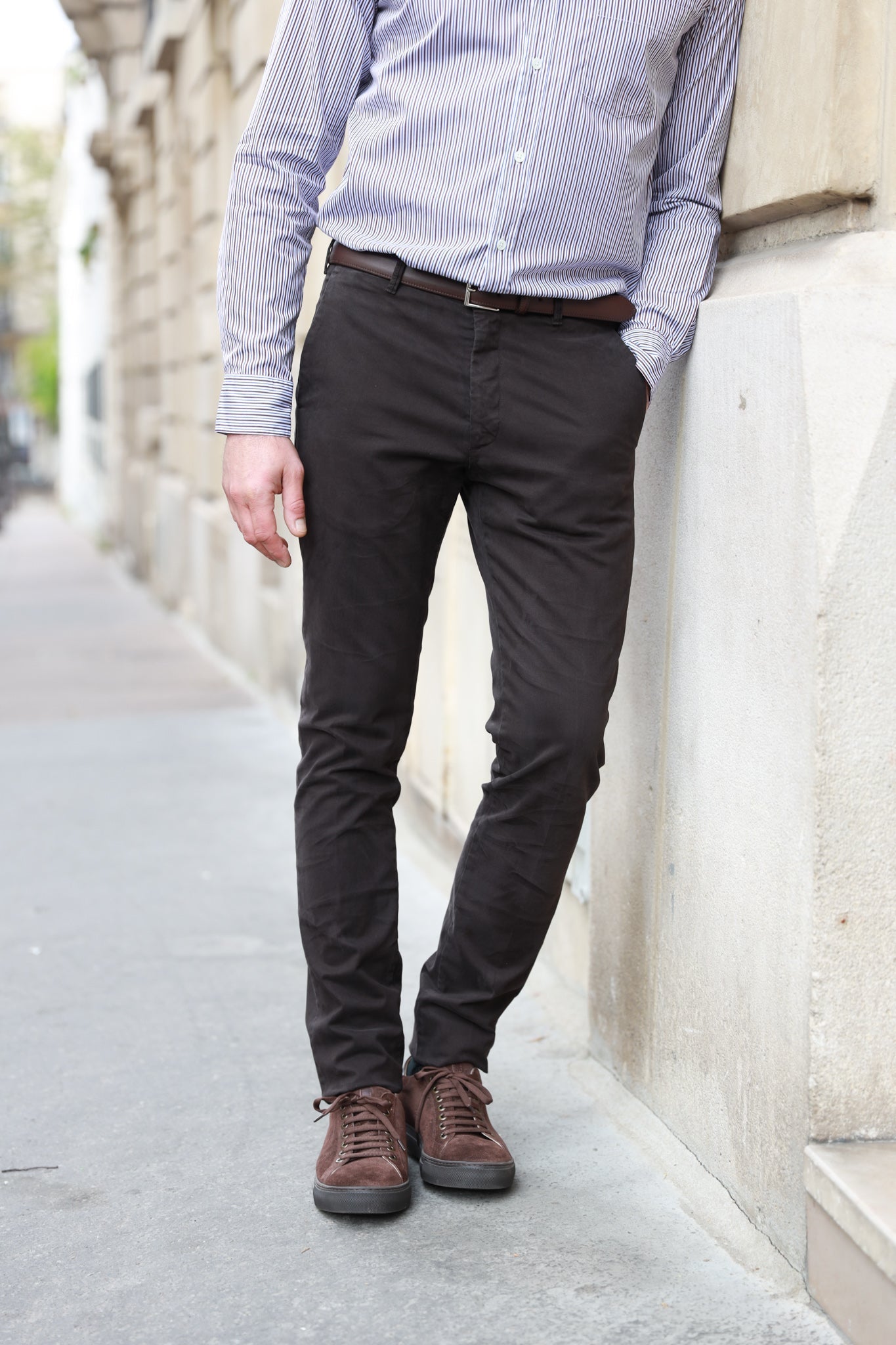 Pantalon SeanFit en coton d'hiver stretch - Marron-PANTALON HOMME-Curling-Paris