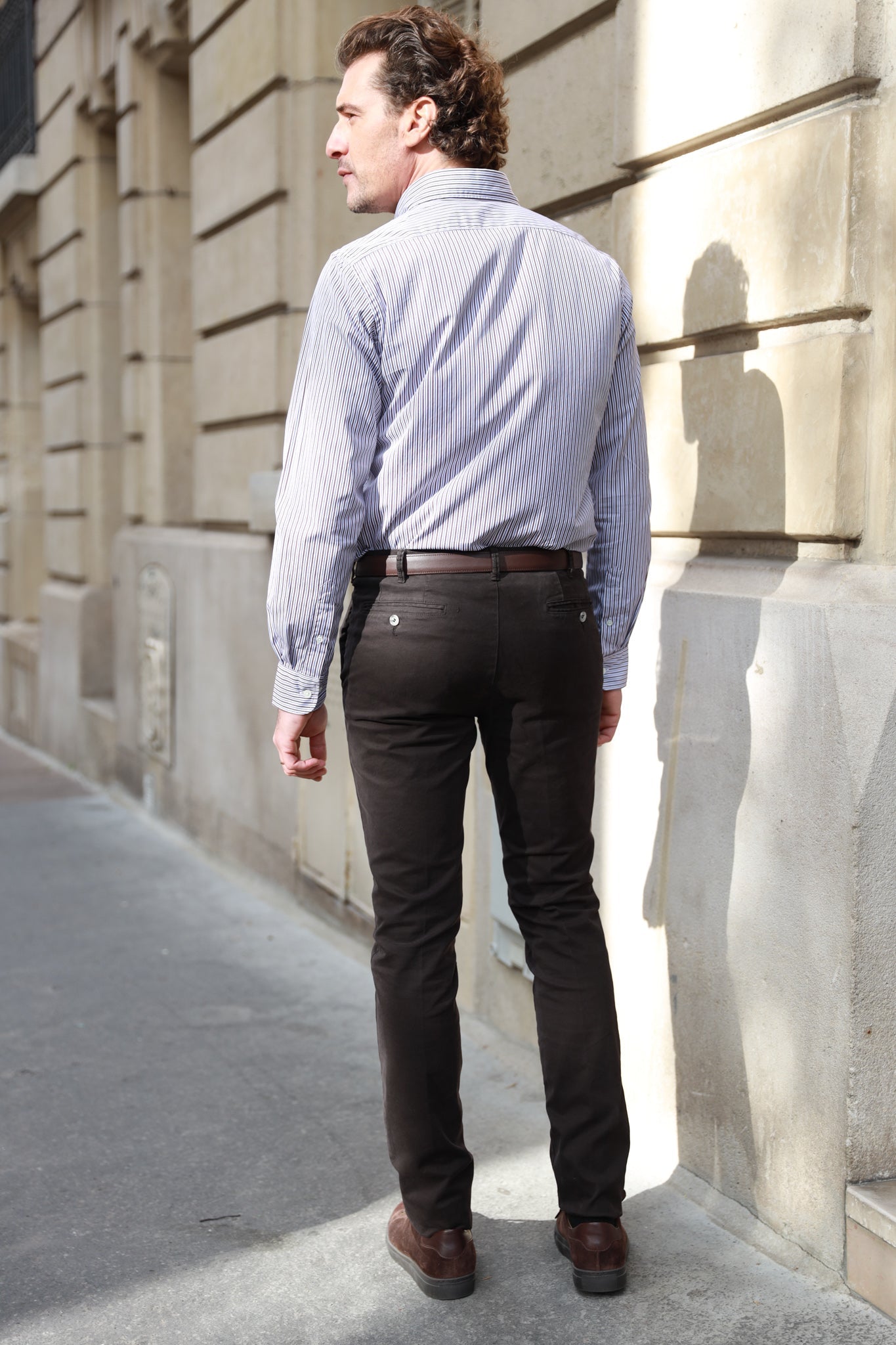 Pantalon SeanFit en coton d'hiver stretch - Marron-PANTALON HOMME-Curling-Paris