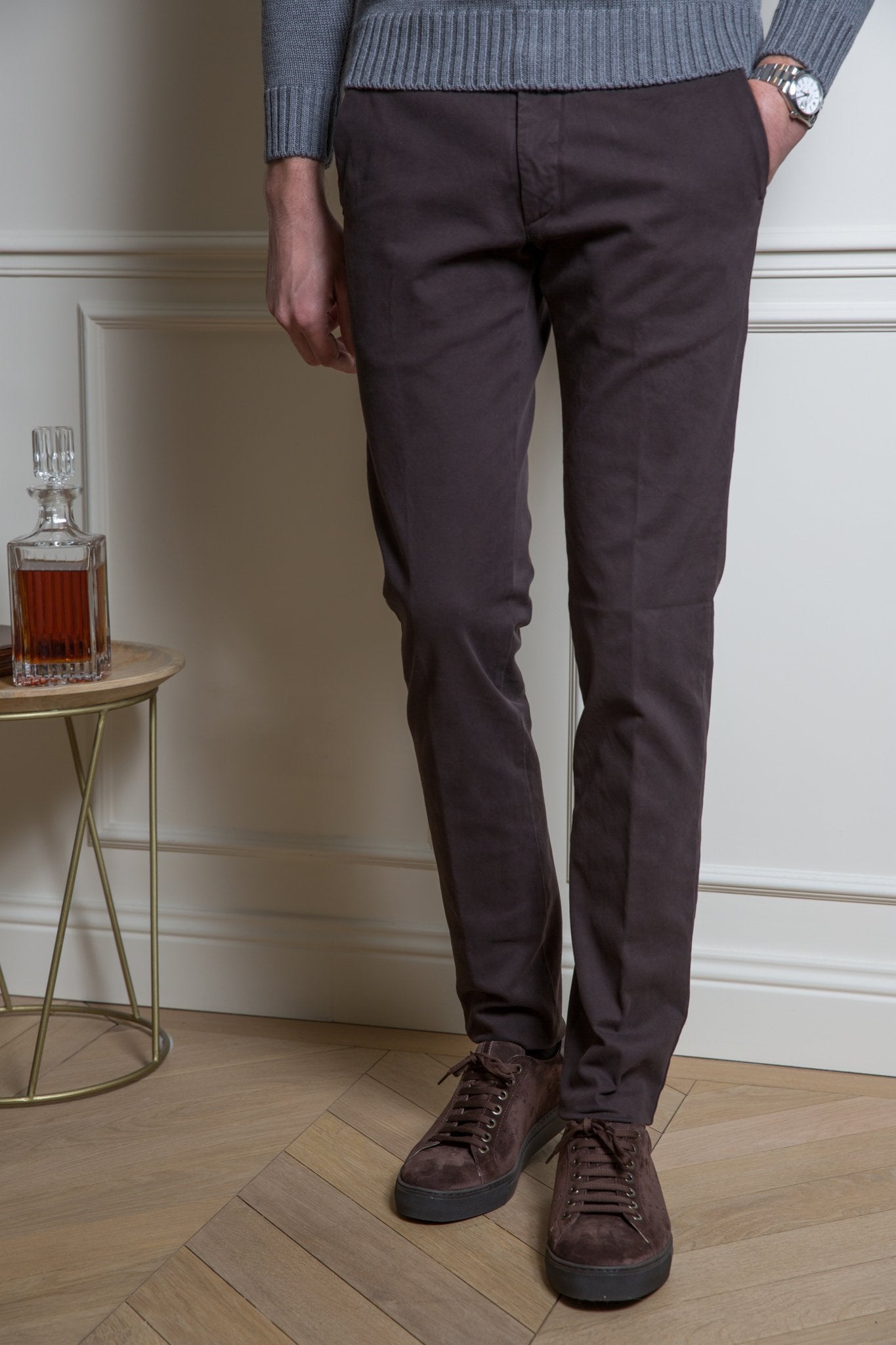 Pantalon Seanfit coupe ajustée en drill de coton d'hiver-PANTALON HOMME-Curling-Paris