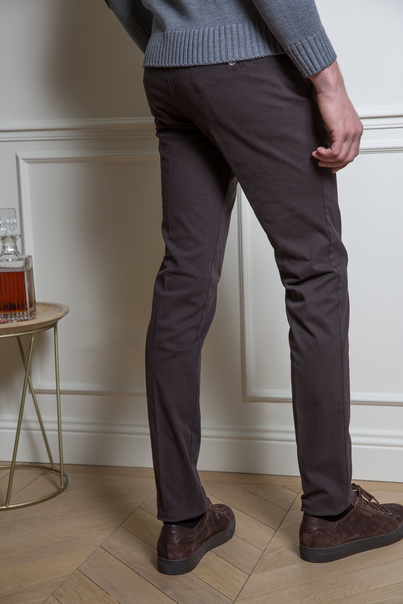 Pantalon Seanfit coupe ajustée en drill de coton d'hiver-PANTALON HOMME-Curling-Paris