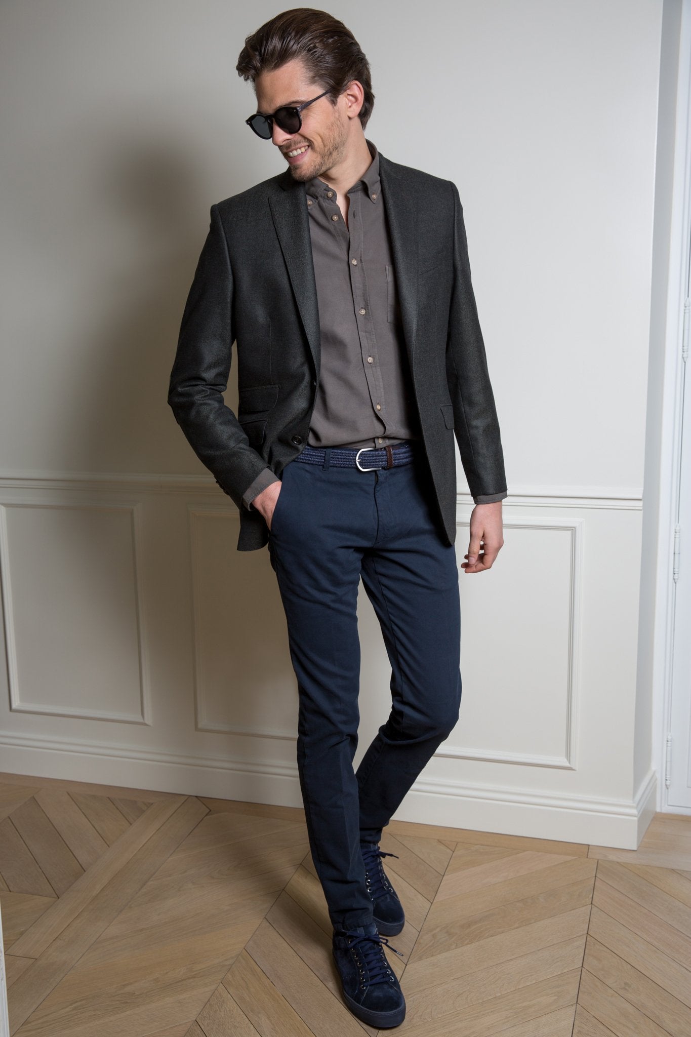 Pantalon Seanfit coupe ajustée en drill de coton d'hiver-PANTALON HOMME-Curling-Paris