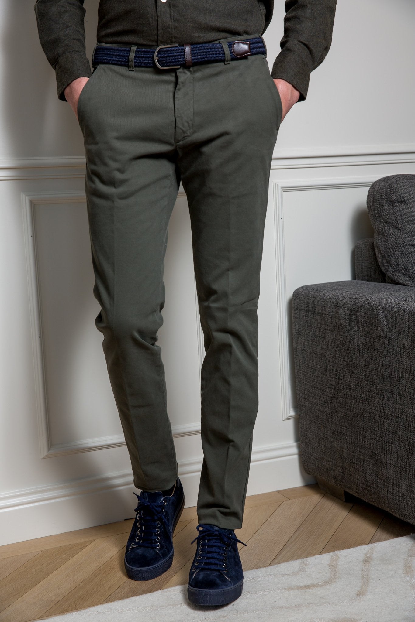 Pantalon Seanfit coupe ajustée en drill de coton d'hiver-PANTALON HOMME-Curling-Paris